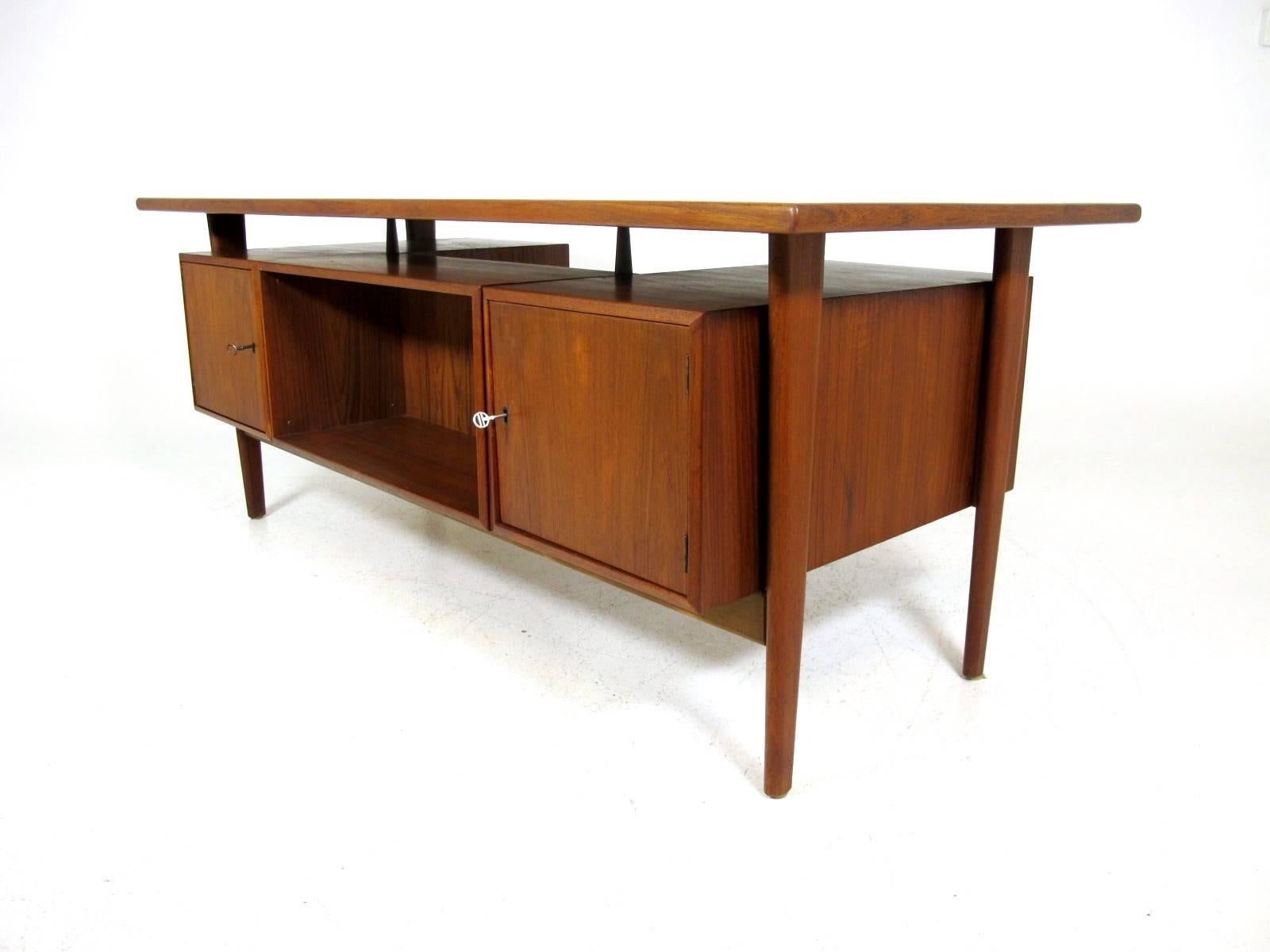 Free Standing Executive Desk with a Floating Top Designed by Kai Kristiansen 1