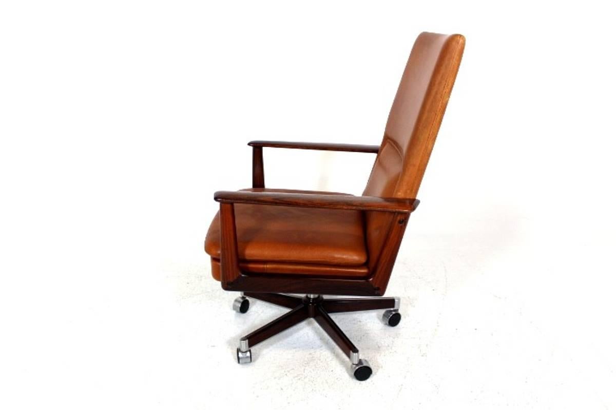 Scandinavian Modern Office Desk Chair by Arne Vodder for Sibast Furniture in Rosewood and Leather