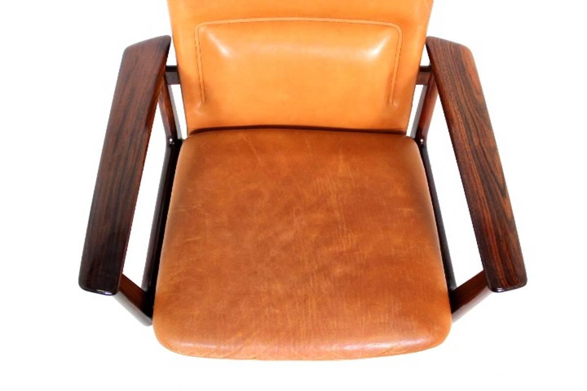 Mid-20th Century Office Desk Chair by Arne Vodder for Sibast Furniture in Rosewood and Leather