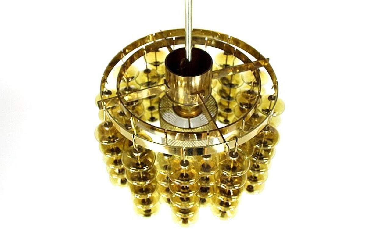 Hans-Agne Jakobsson Ceiling Lamp in Brass and Glass T581/H Estrella In Excellent Condition For Sale In Helsingborg, SE