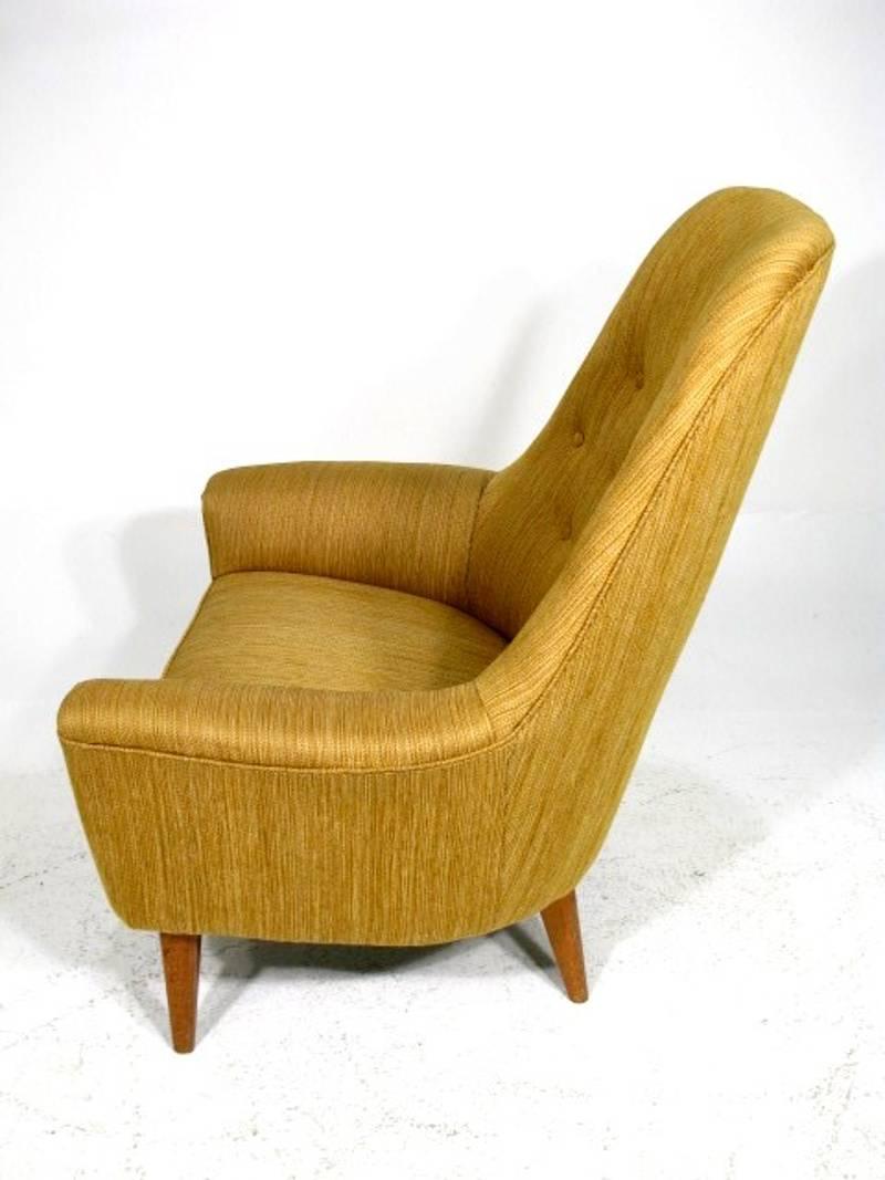 Mid-Century Modern Beautiful Swedish Upholstered Lounge Chair, 1940s