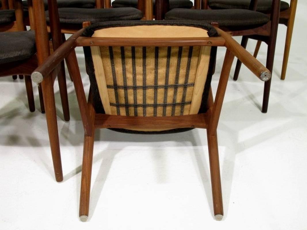 Mid-20th Century Set of Nine Beautiful Danish Modern Chairs by Thomas Harlev Teak, 1960s