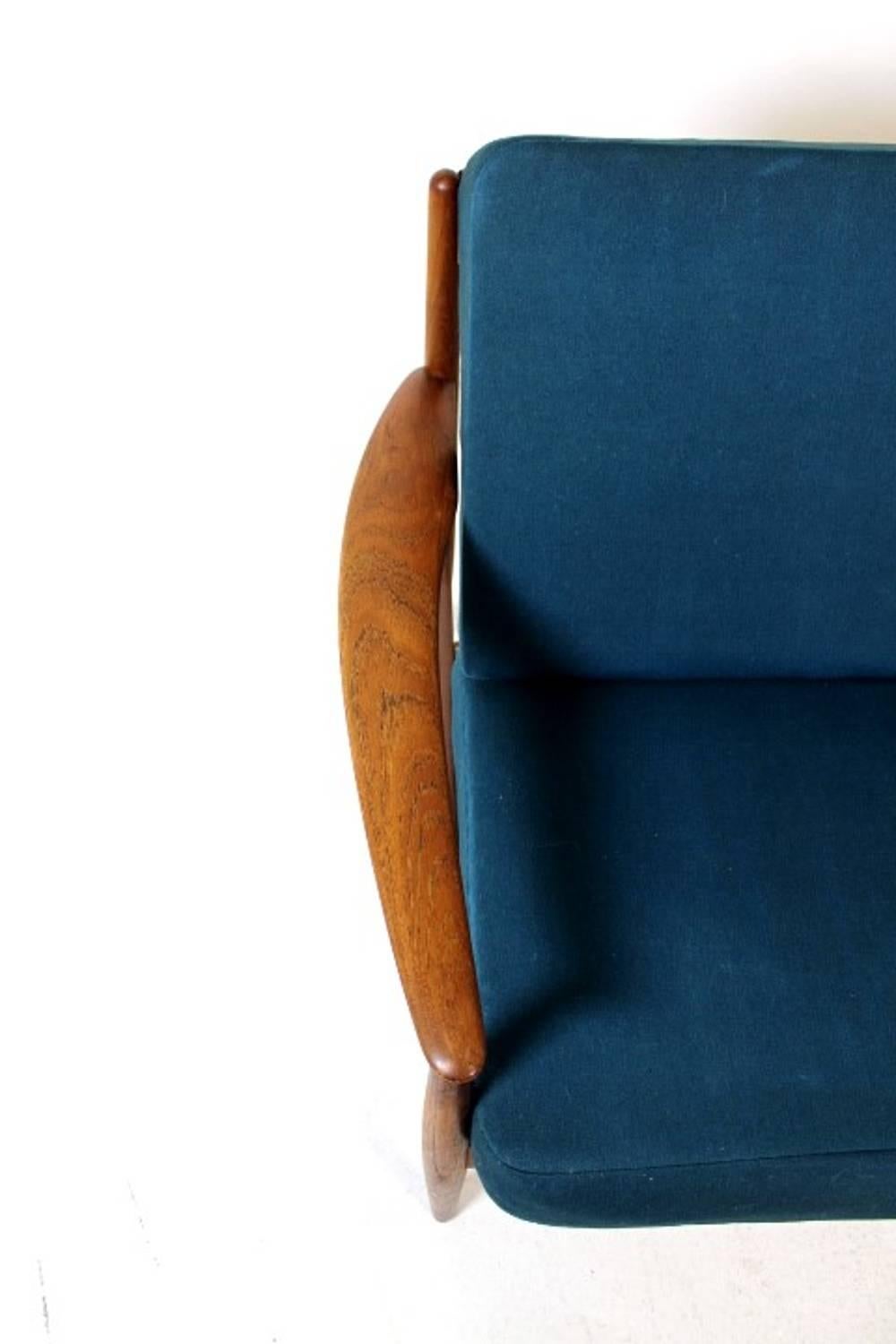 Danish Vintage Teak Framed Two-Seat Sofa Designed by Grete Jalk for France & Daverkosen