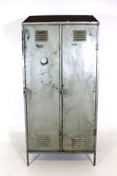 Two-Door Metal Locker Room Cabinet Industrial Scandinavian