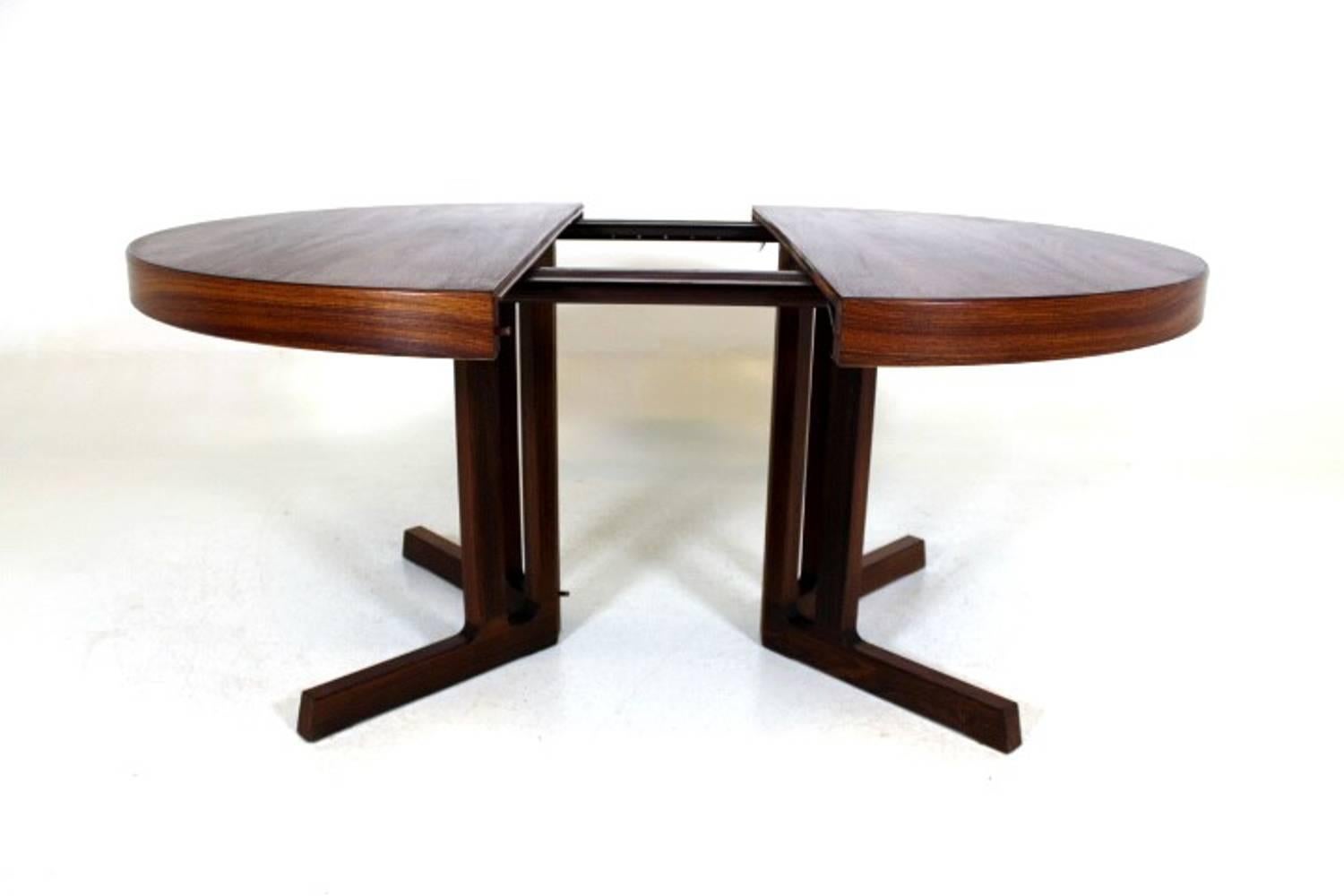 Danish Modern Expandable Pedestal Table Attributed to Kai Kristiansen 1