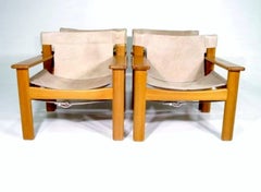 Four Rare Lounge Chairs "Natura" in Greyish Leather by Karin Mobring, Sweden