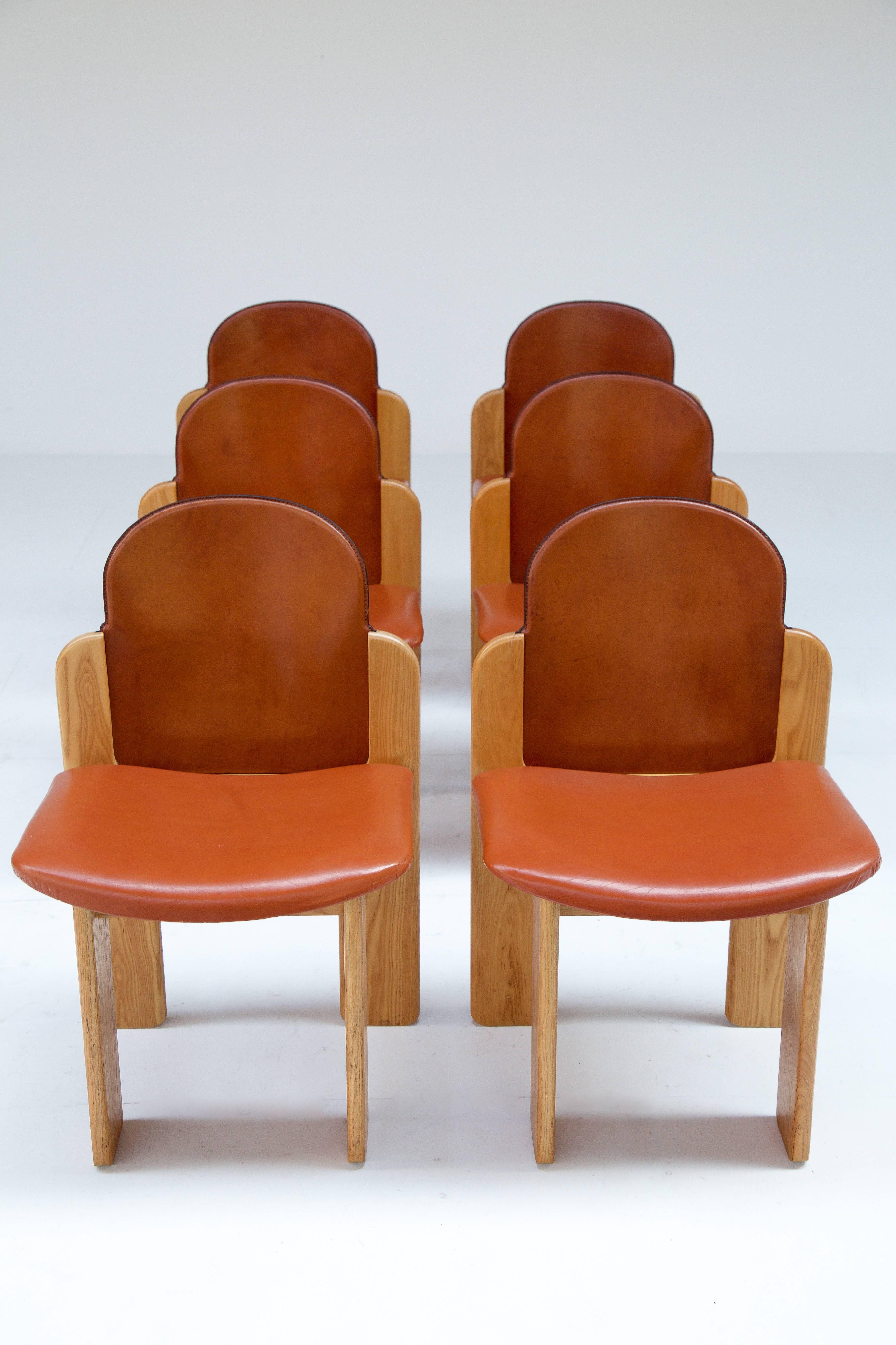 Modern Set of Six Dining Chairs by Silvio Coppola for Fratelli Montina For Sale