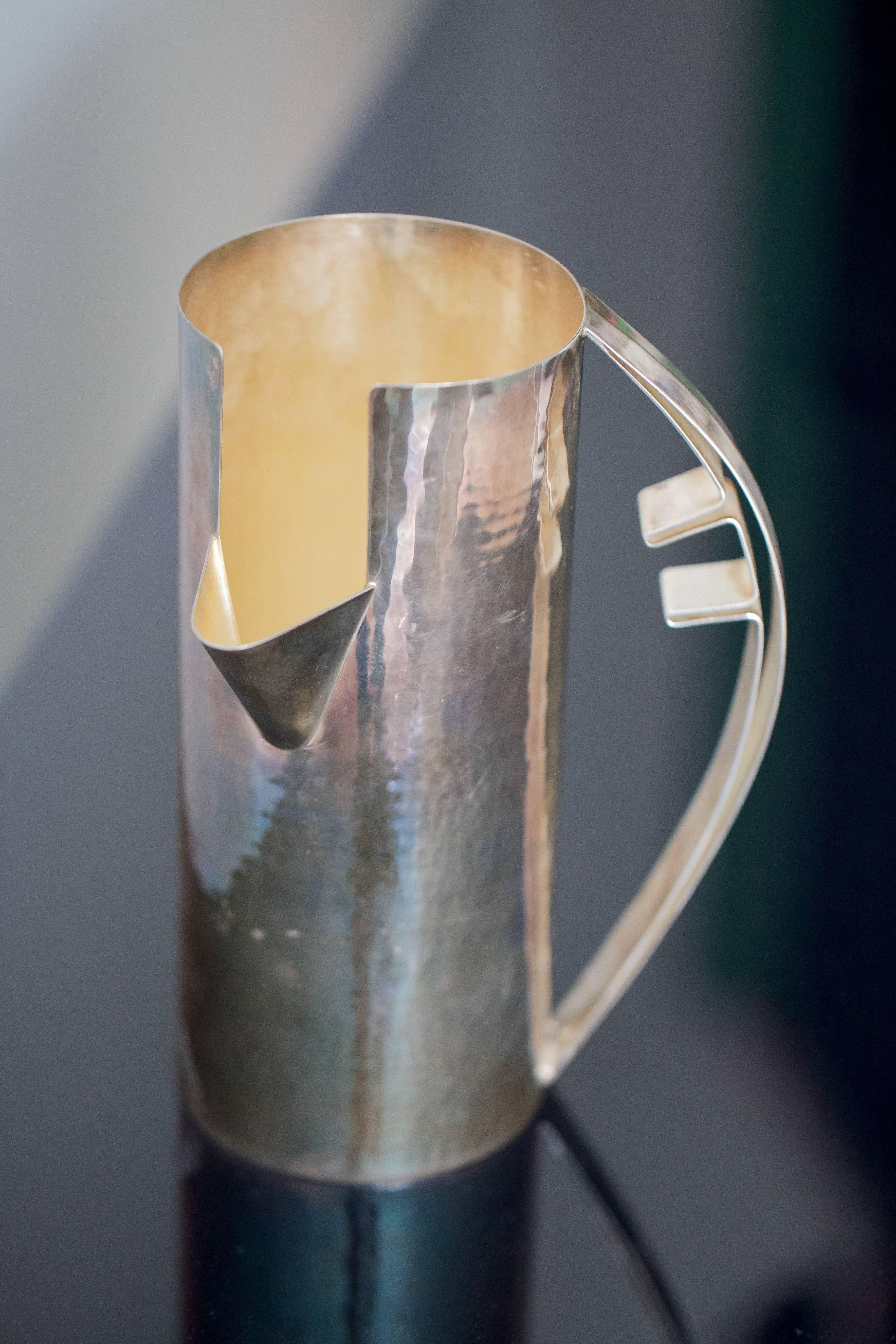 Mid-Century Modern Carlo Scarpa Silver Pitcher for Cleto Munari For Sale