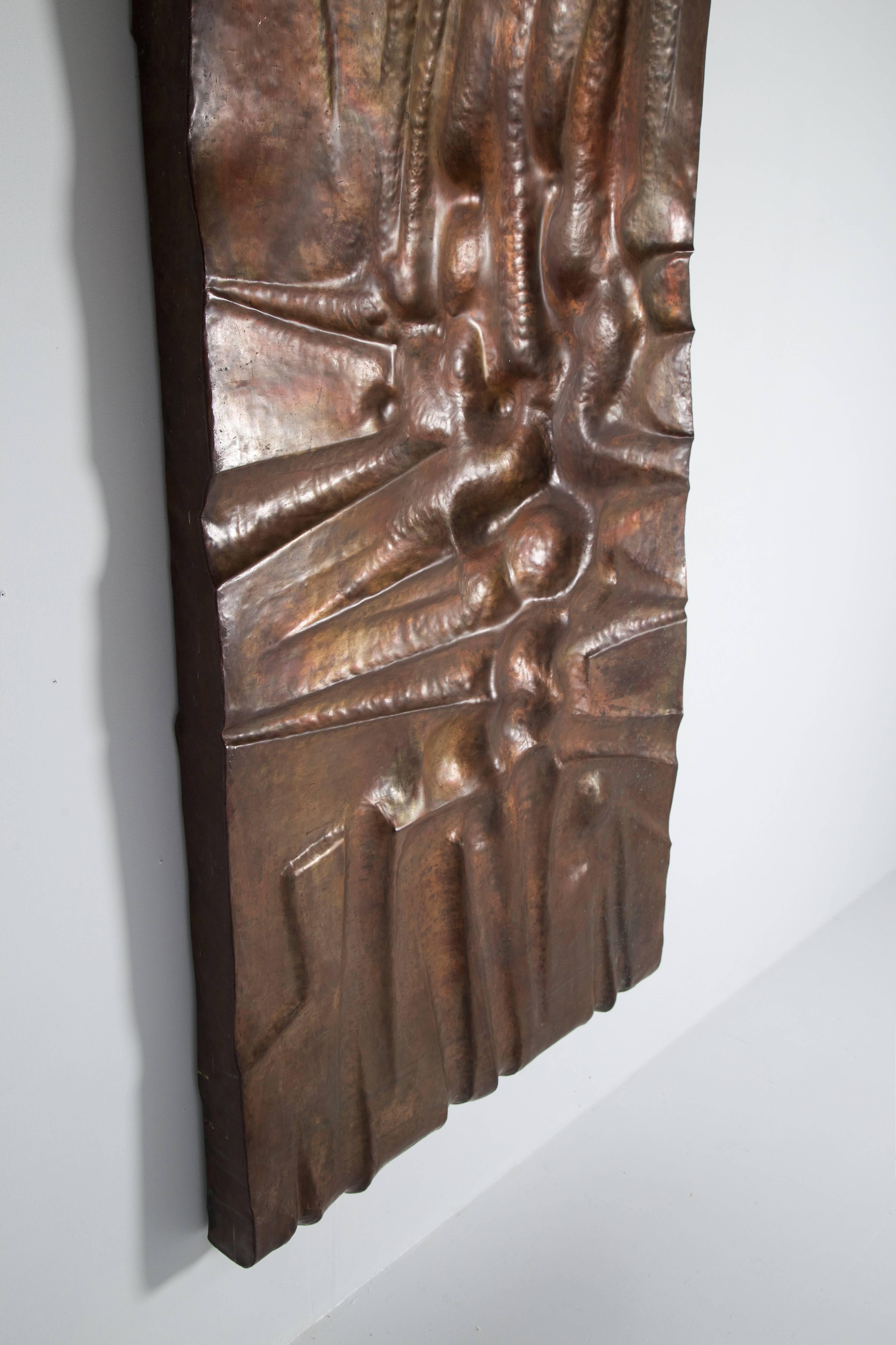 Copper Wall Sculpture by Walter De Buck In Good Condition For Sale In Brugge, BE