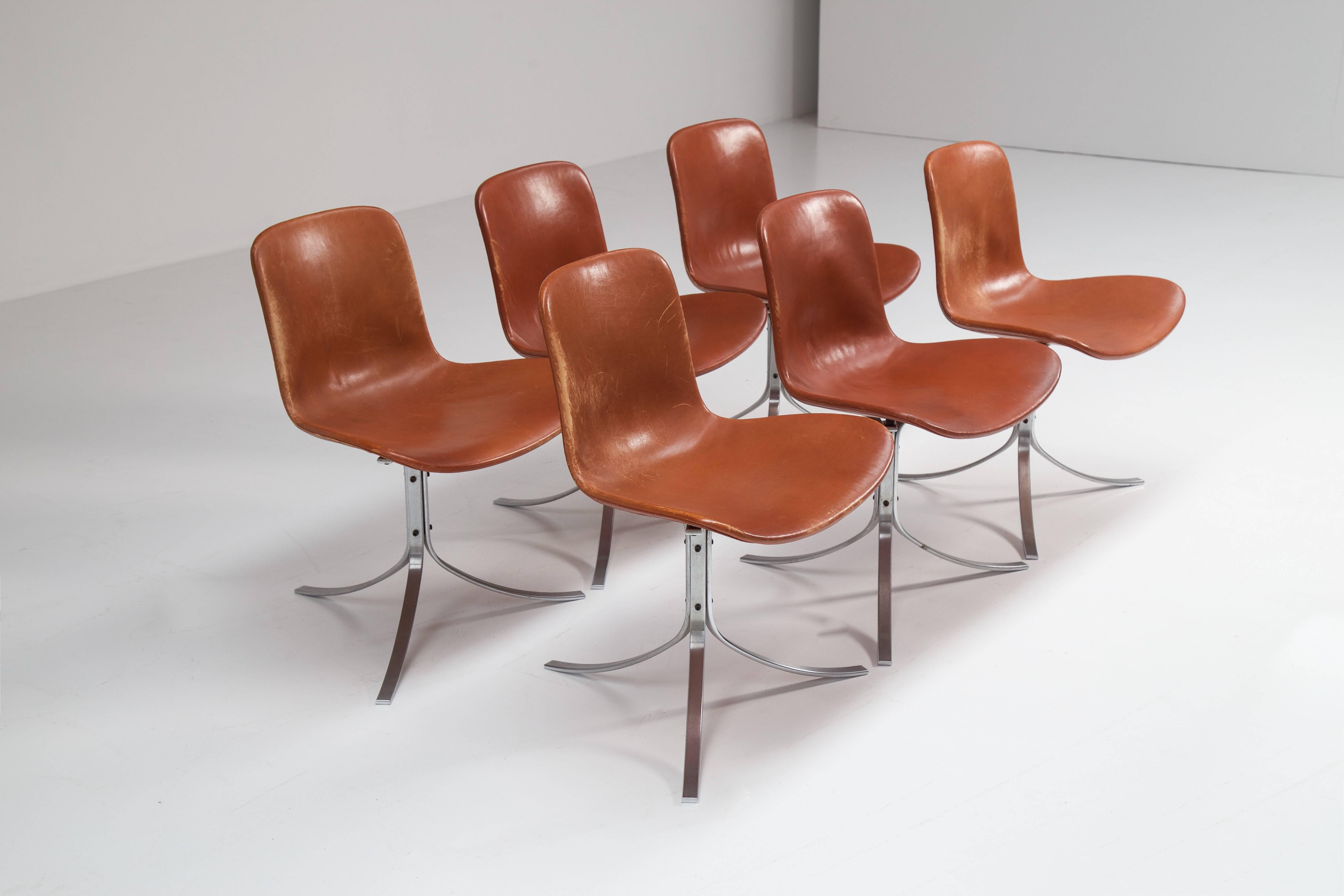 Set of Six Poul Kjærholm PK9 Chairs For Sale 1