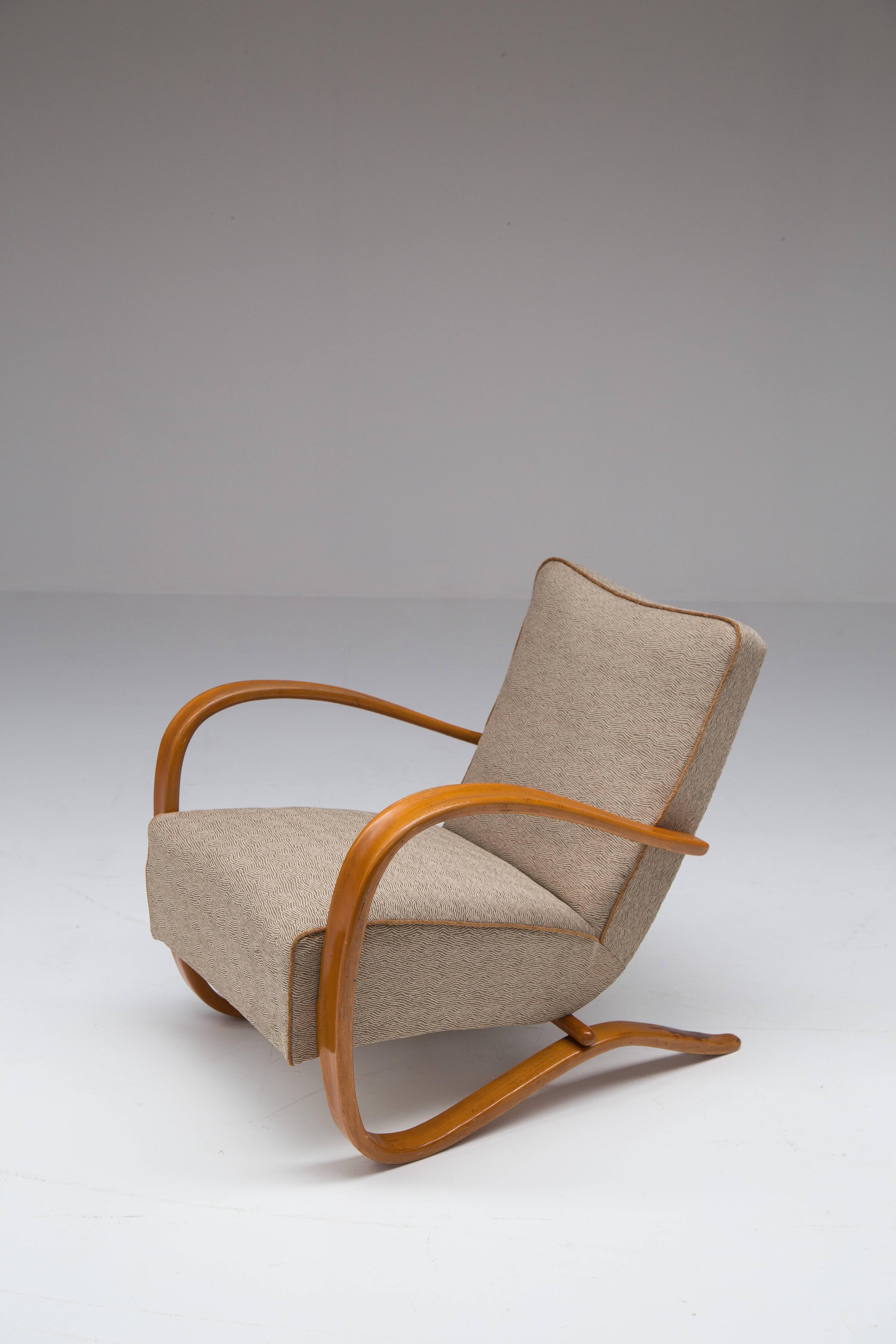 Art Deco lounge chair designed by Jindrich Halabala in 1930.