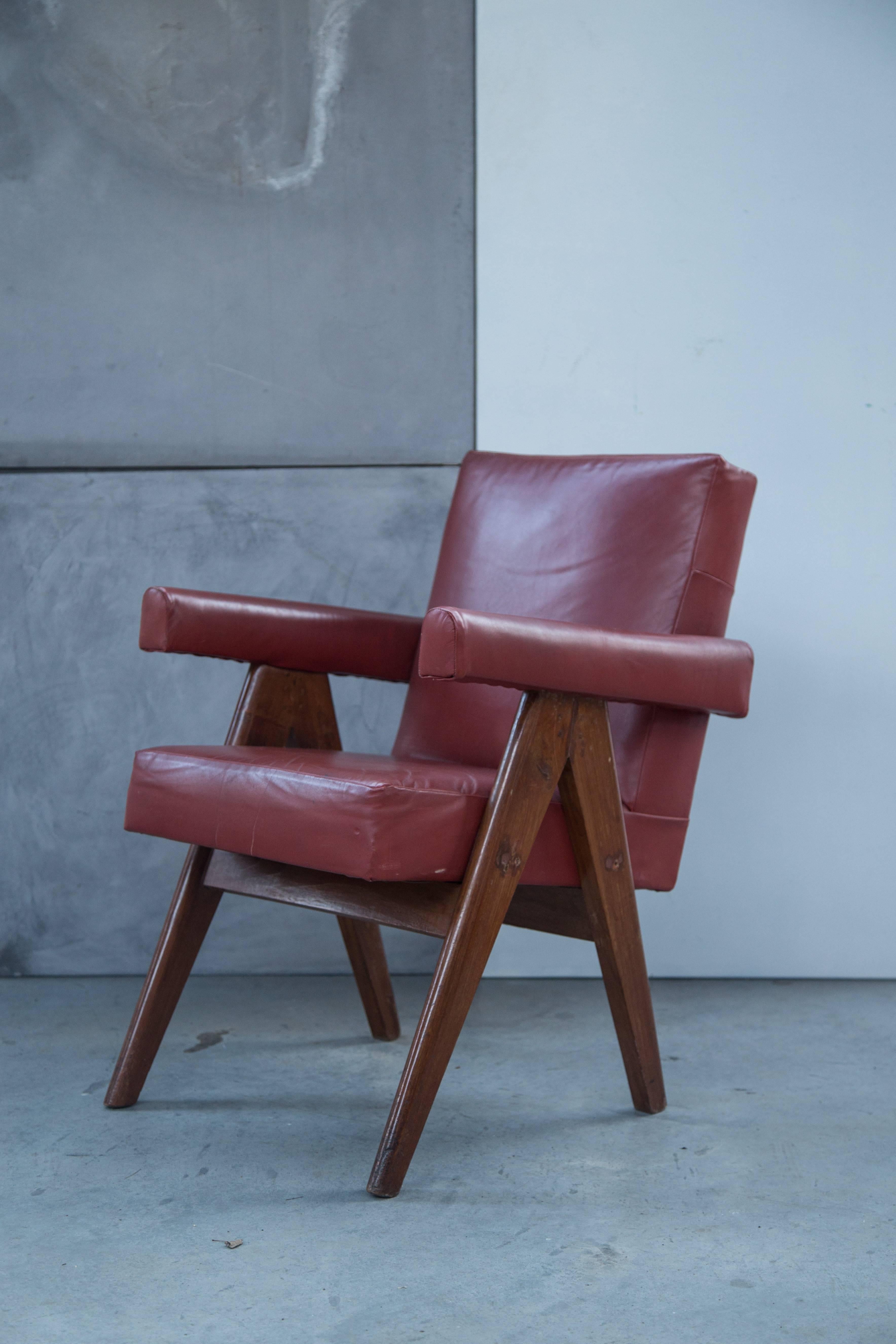Indian Pair of Pierre Jeanneret Chairs For Sale