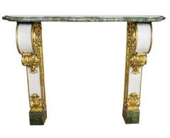 French Fragment Marble Top Console