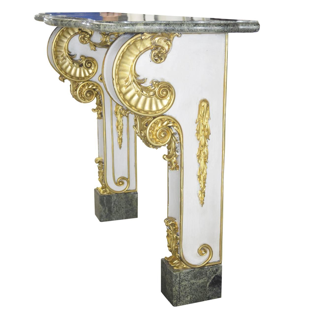 French Fragment Marble Top Console 1