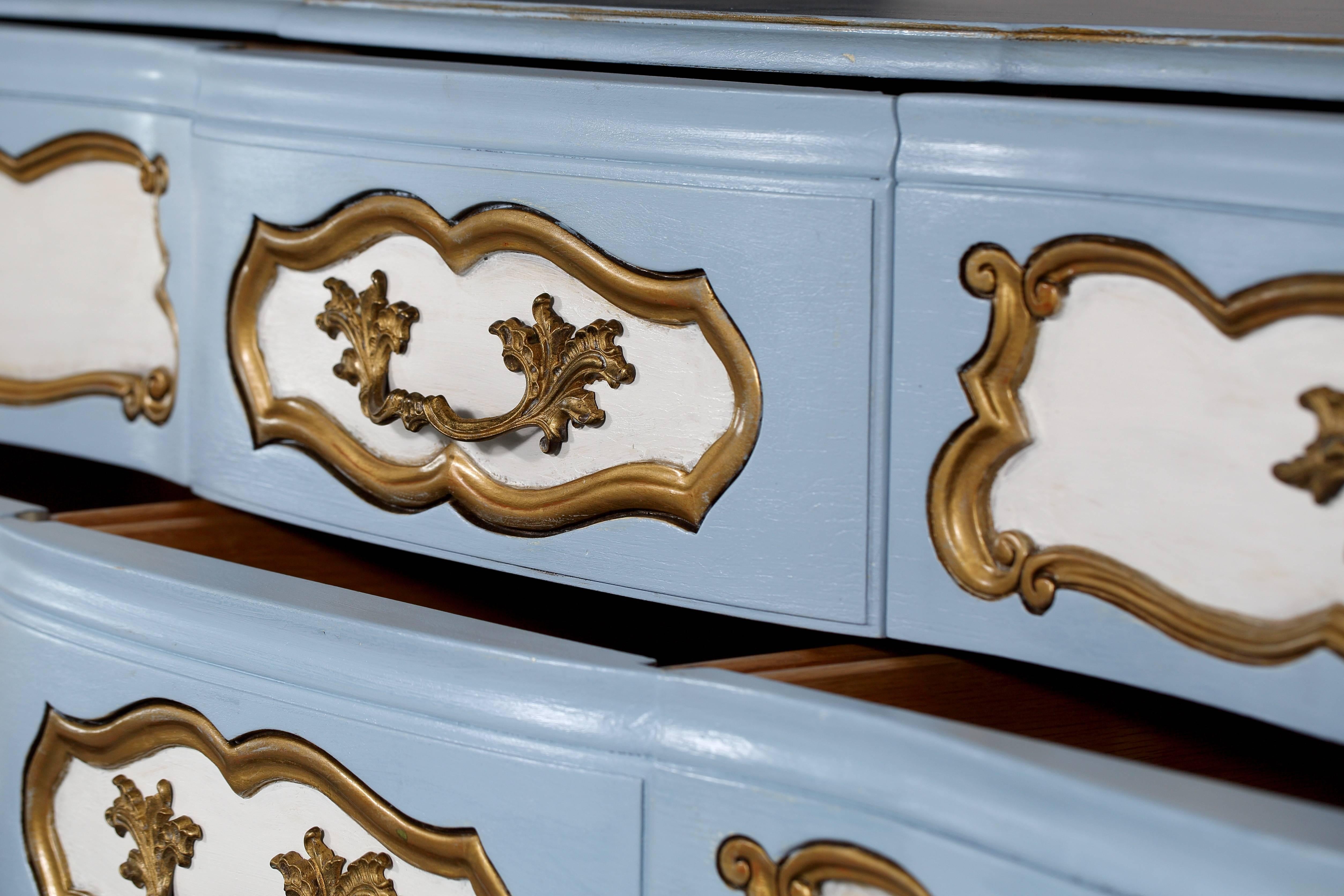 20th Century Karges Blue and White French Style Dresser For Sale