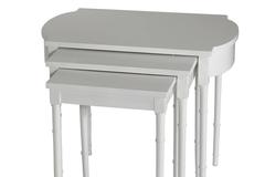 White Faux-Bamboo Nesting Tables