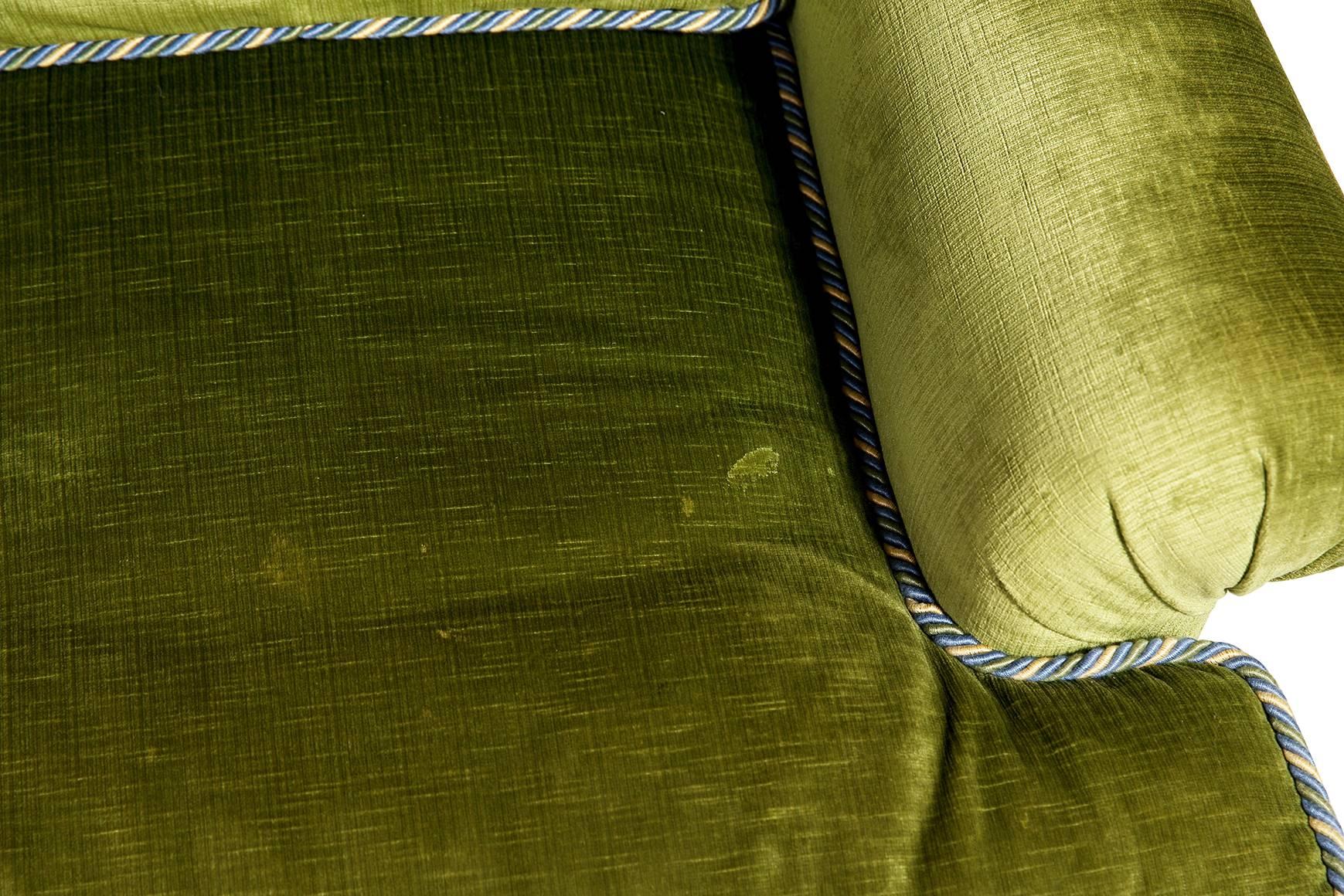 Scalamandre Green Velvet Armchairs, Pair 5