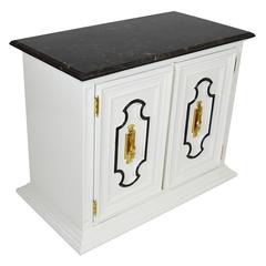 Dorothy Draper-Style Marble-Top Bar Cabinet