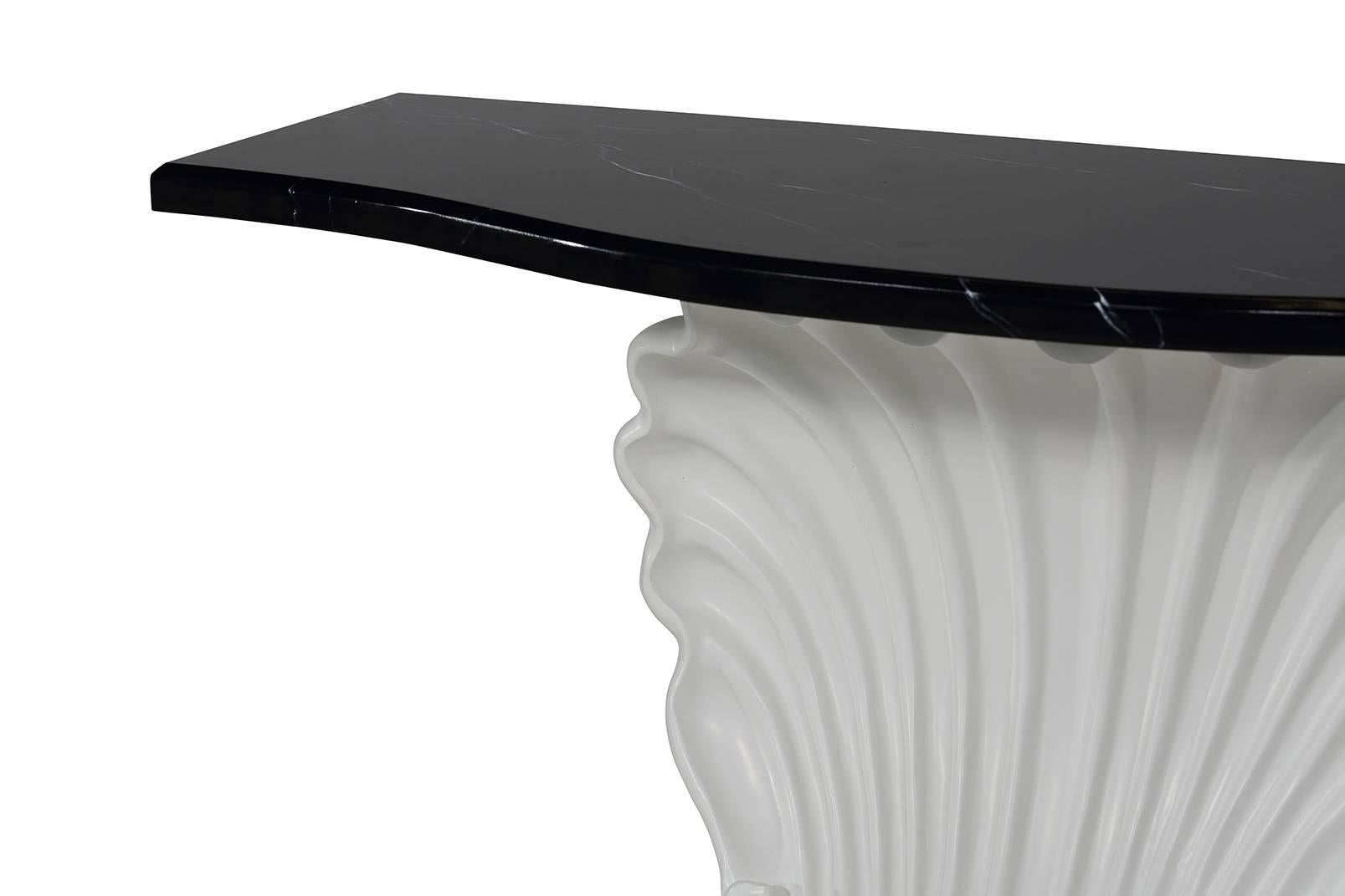 Black and White Shell Console Table For Sale 3