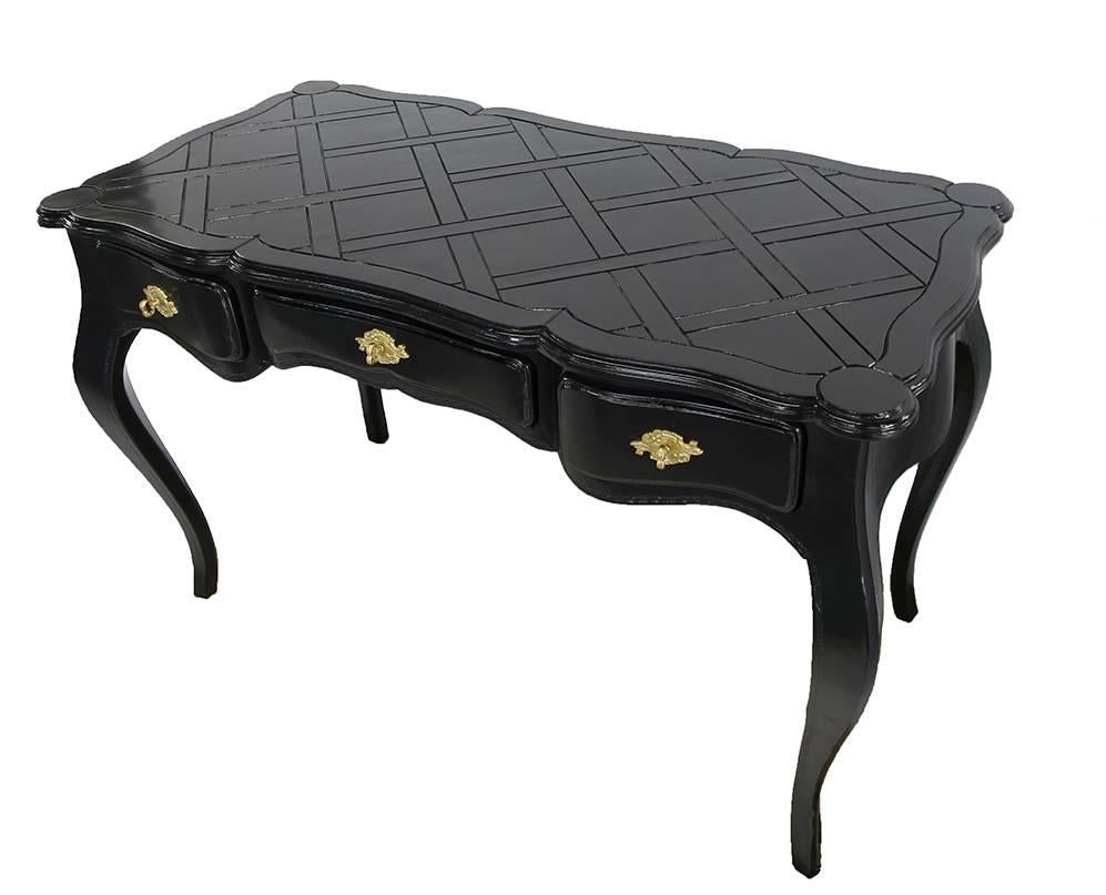 Black French-Style Desk In Excellent Condition For Sale In Cincinnati, OH
