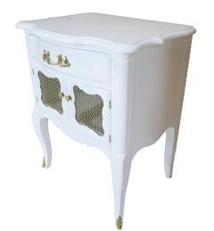 White French-Style Nightstands, Pair