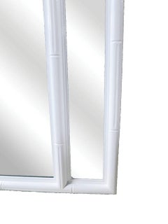 White Faux-Bamboo Mirror