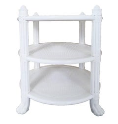 Pair of White Ficks Reed Side Tables