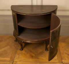 Late 19th Century Hand Painted Demilune Cabinet
