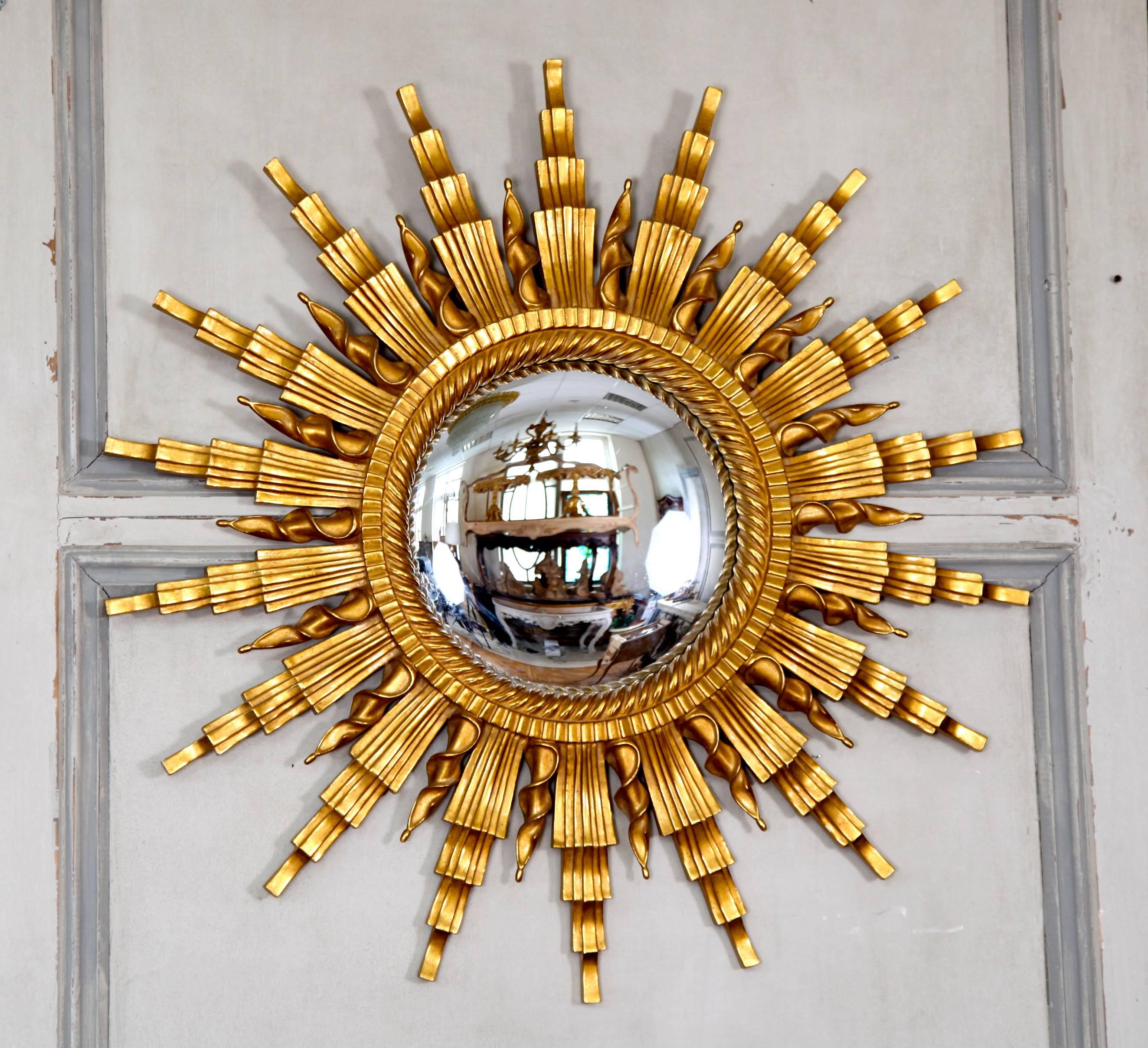 English Giltwood Sunburst Mirror