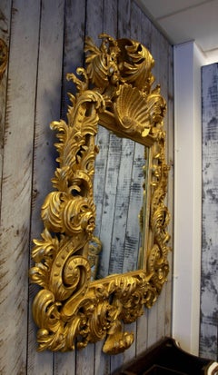 Hand Carved, Baroque Style Mirror, Gilt in 23.75-Karat Gold by La Maison London