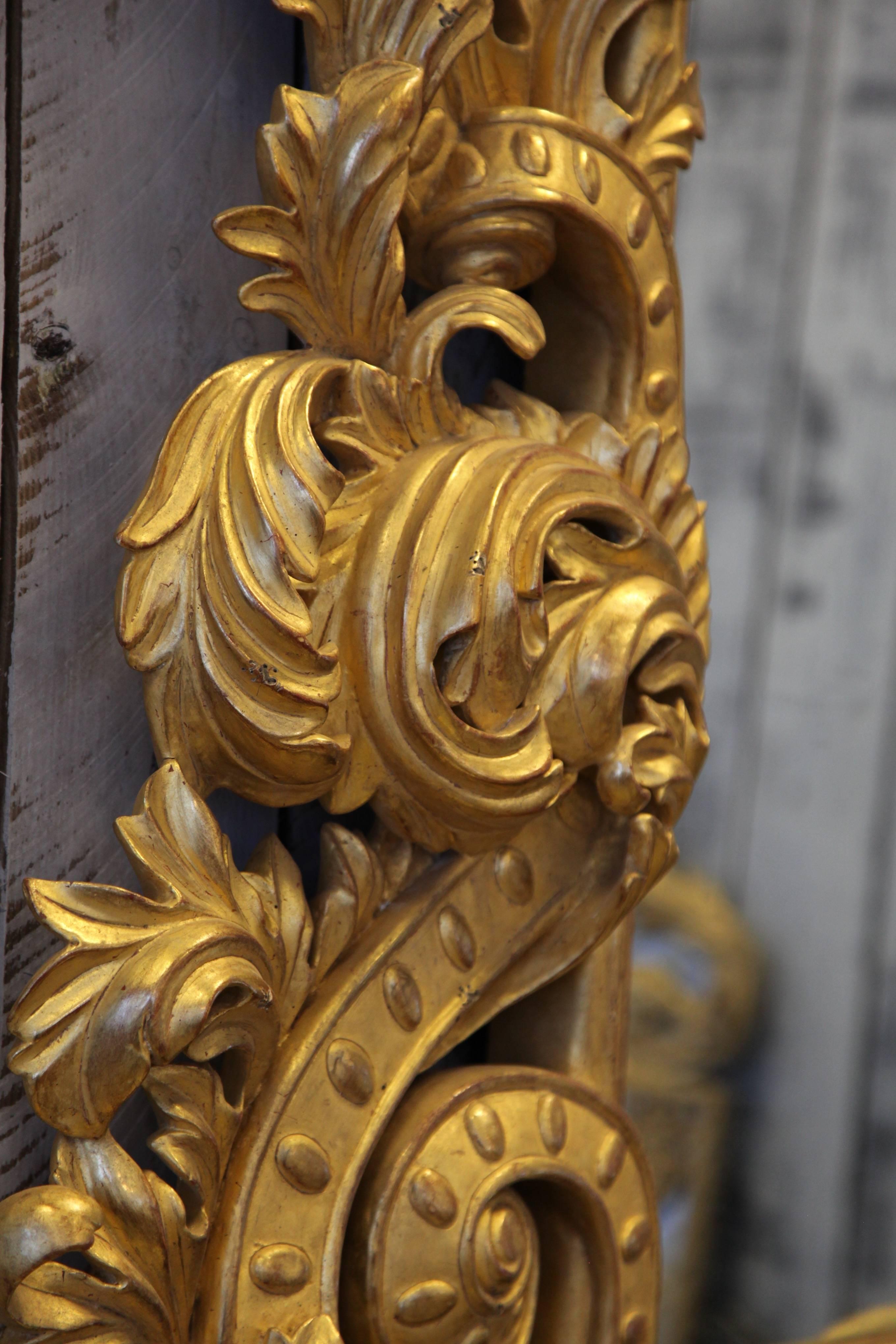 English Hand Carved, Baroque Style Mirror, Gilt in 23.75-Karat Gold by La Maison London For Sale