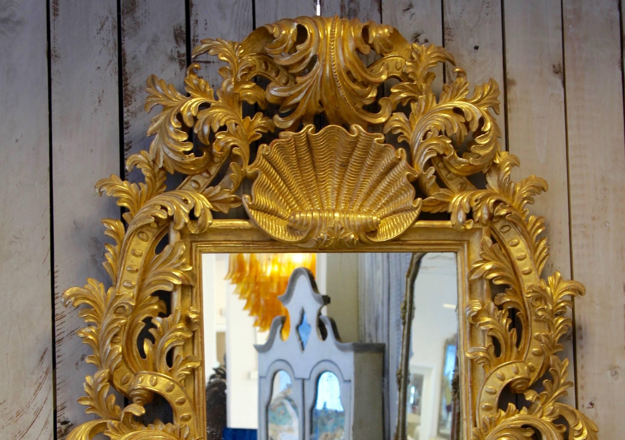 Hand-Carved Hand Carved, Baroque Style Mirror, Gilt in 23.75-Karat Gold by La Maison London For Sale