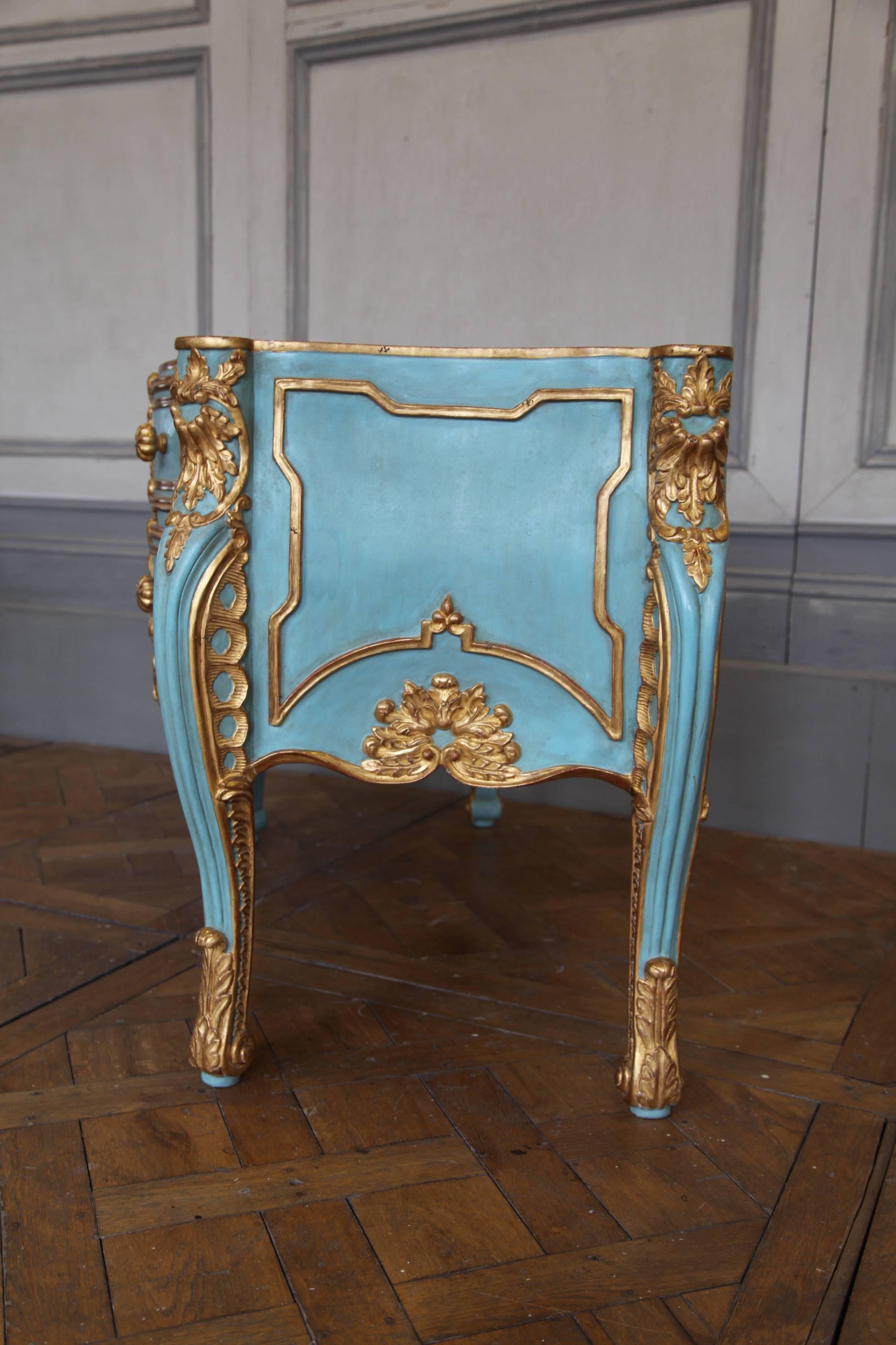 English Italian Baroque Style Giltwood Commode Reproduced by La Maison, London
