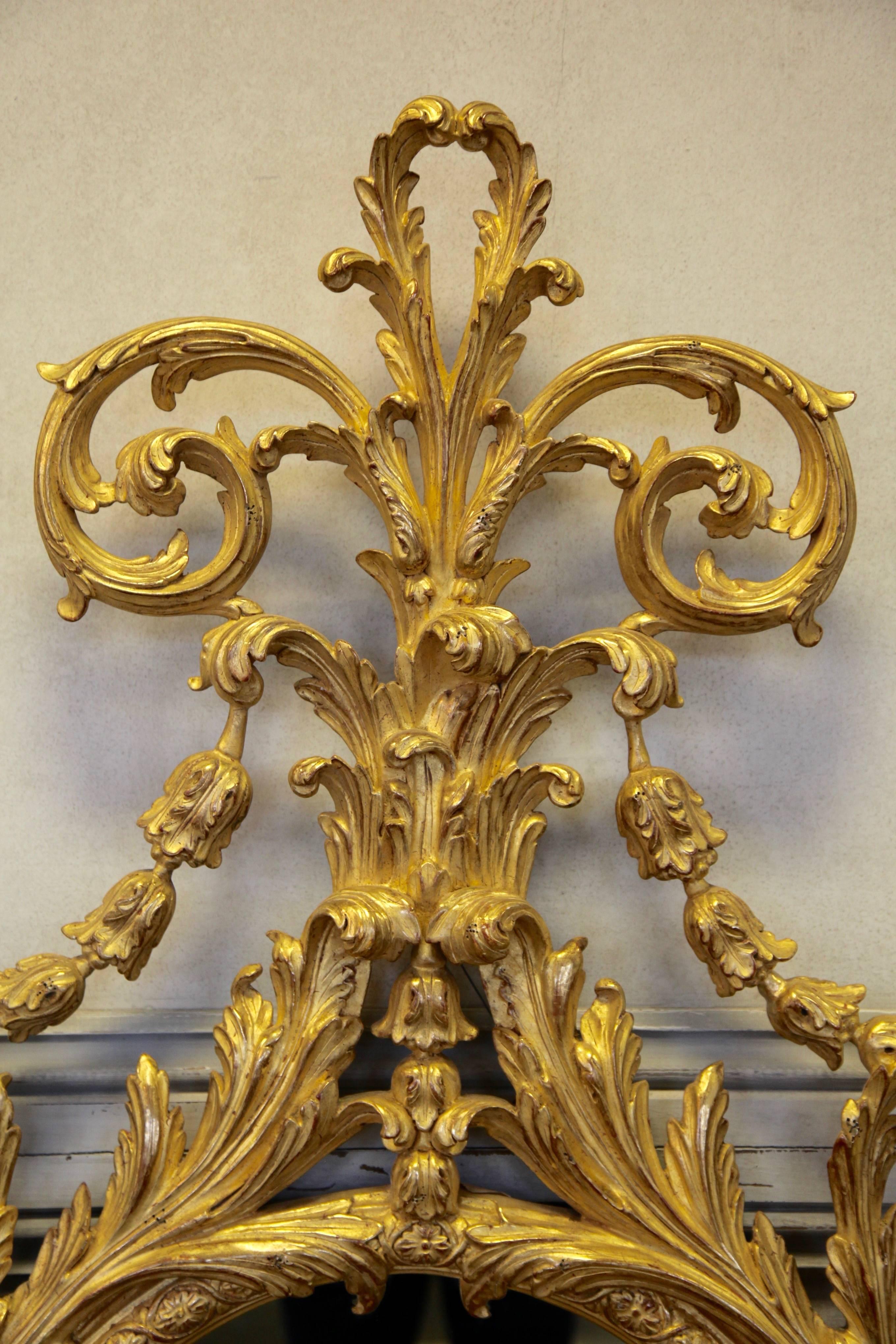 English George IV Style Giltwood Mirror Reproduced by La Maison London For Sale