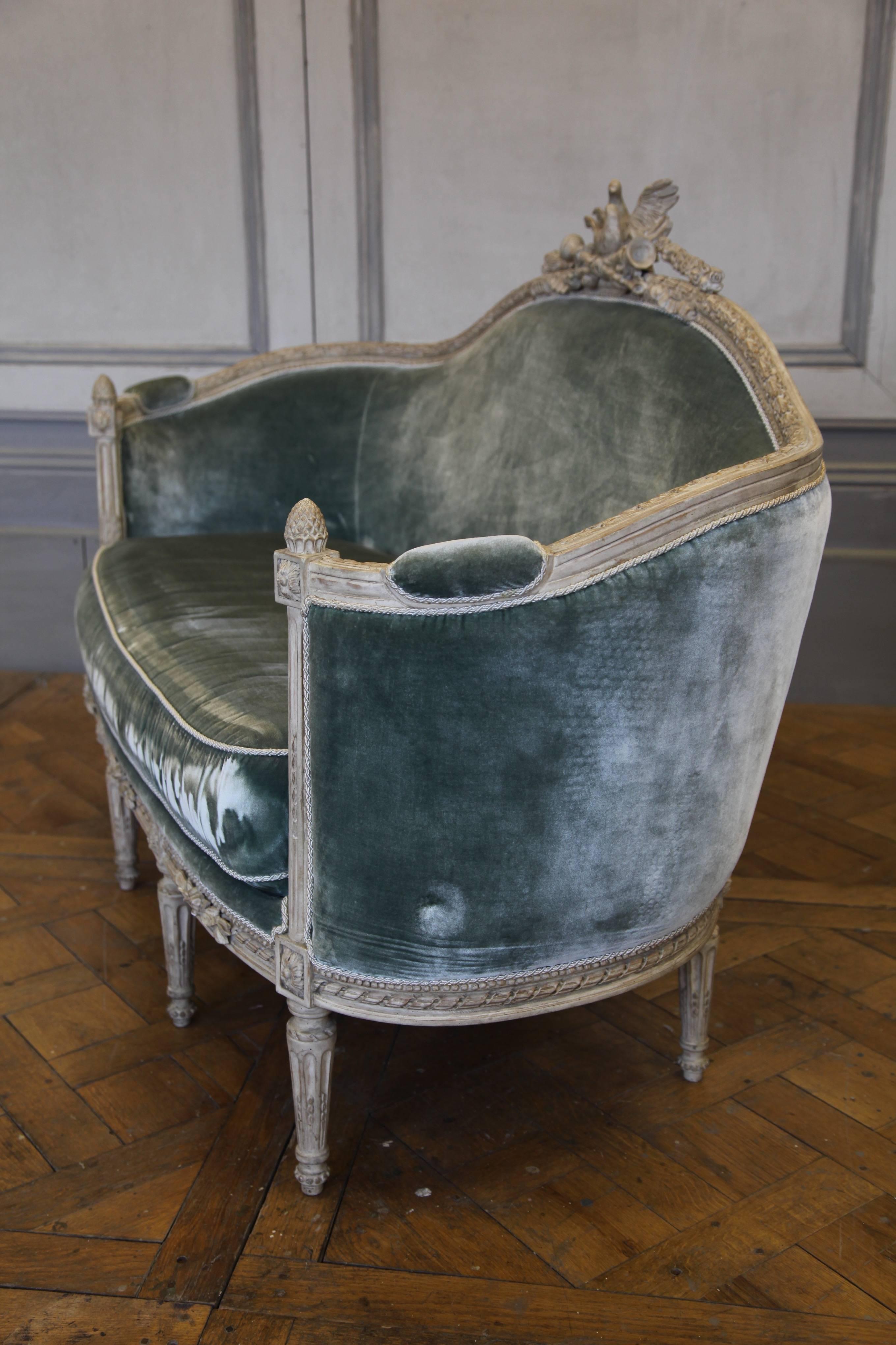 English Louis XVI Style Corbeille Sofa Reproduced by La Maison London