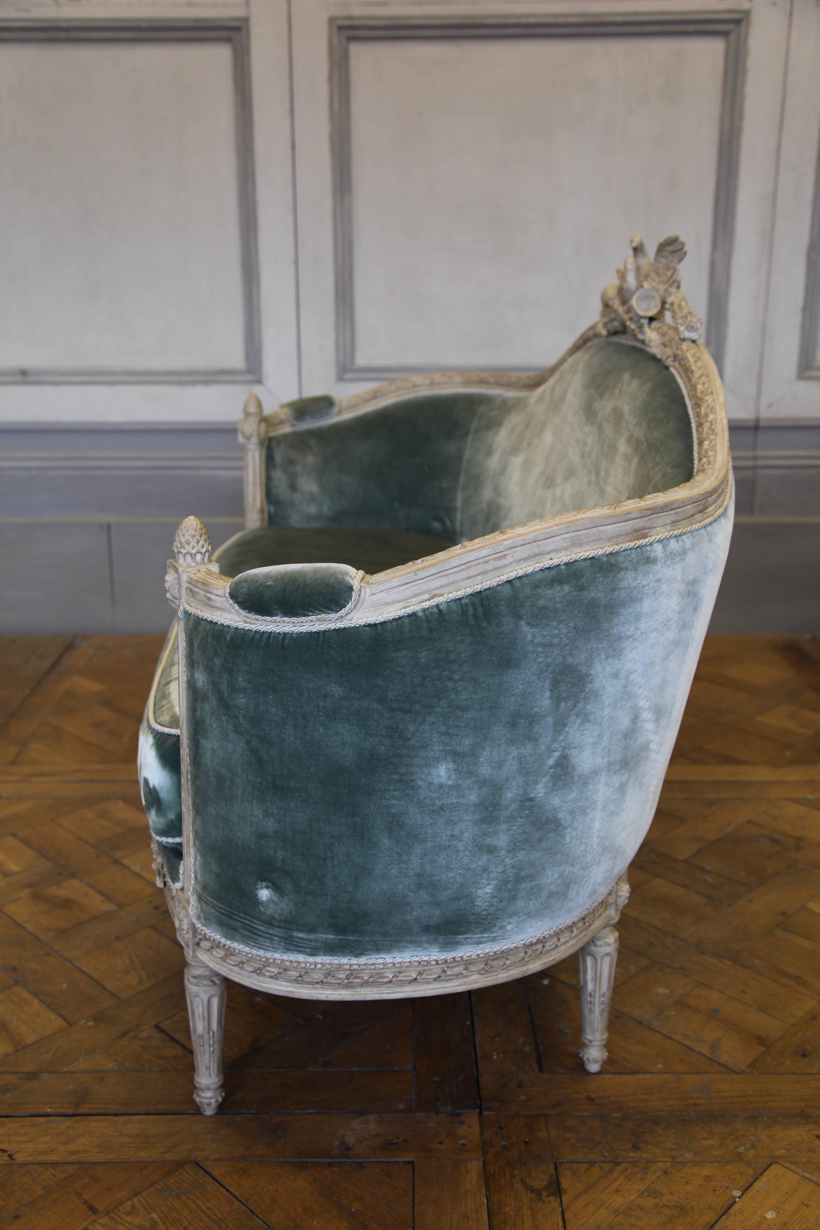 Cerused Louis XVI Style Corbeille Sofa Reproduced by La Maison London