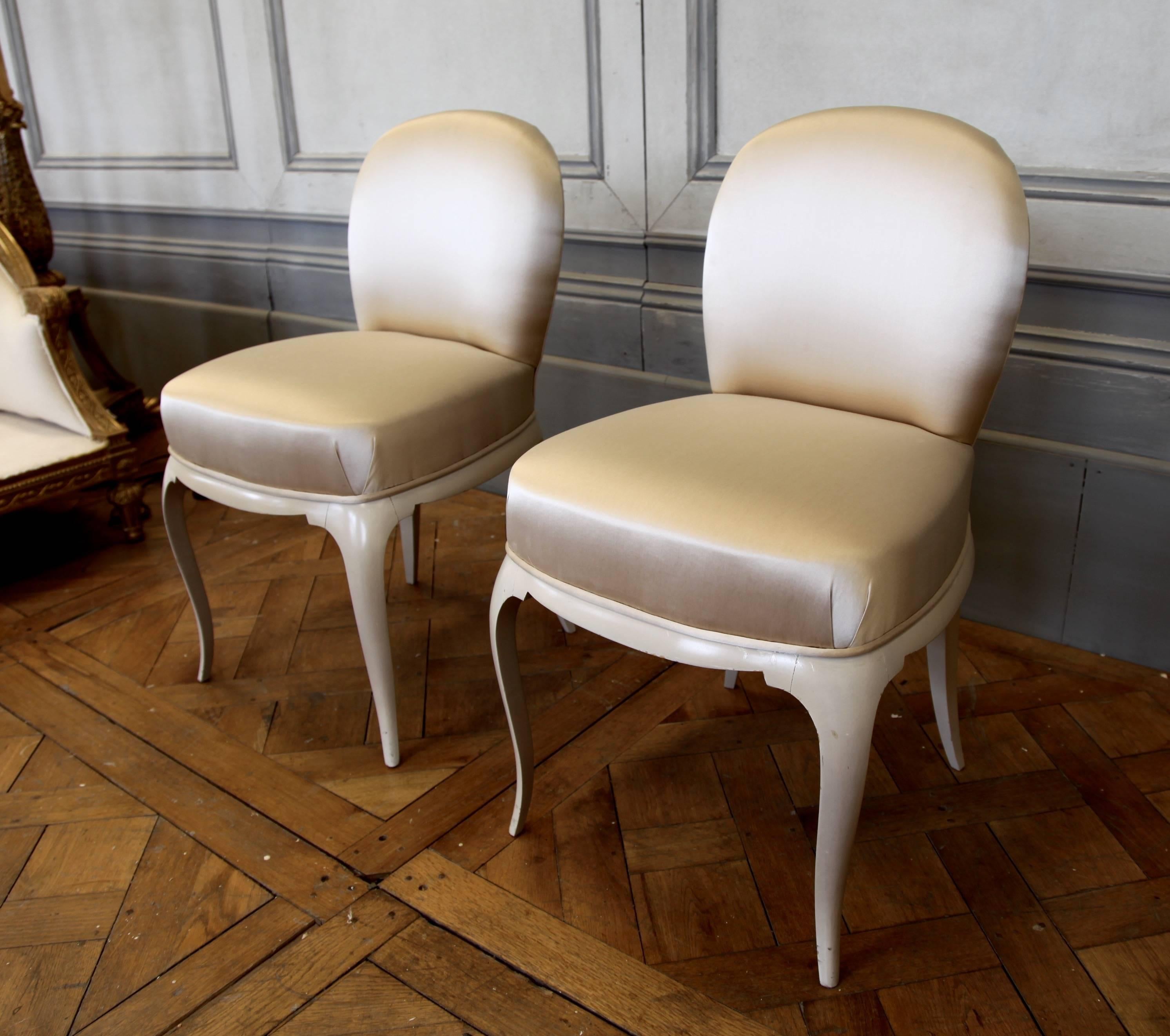 Paar Ren Prou-Stühle, 1930er Jahre, Art Deco (Art déco) im Angebot