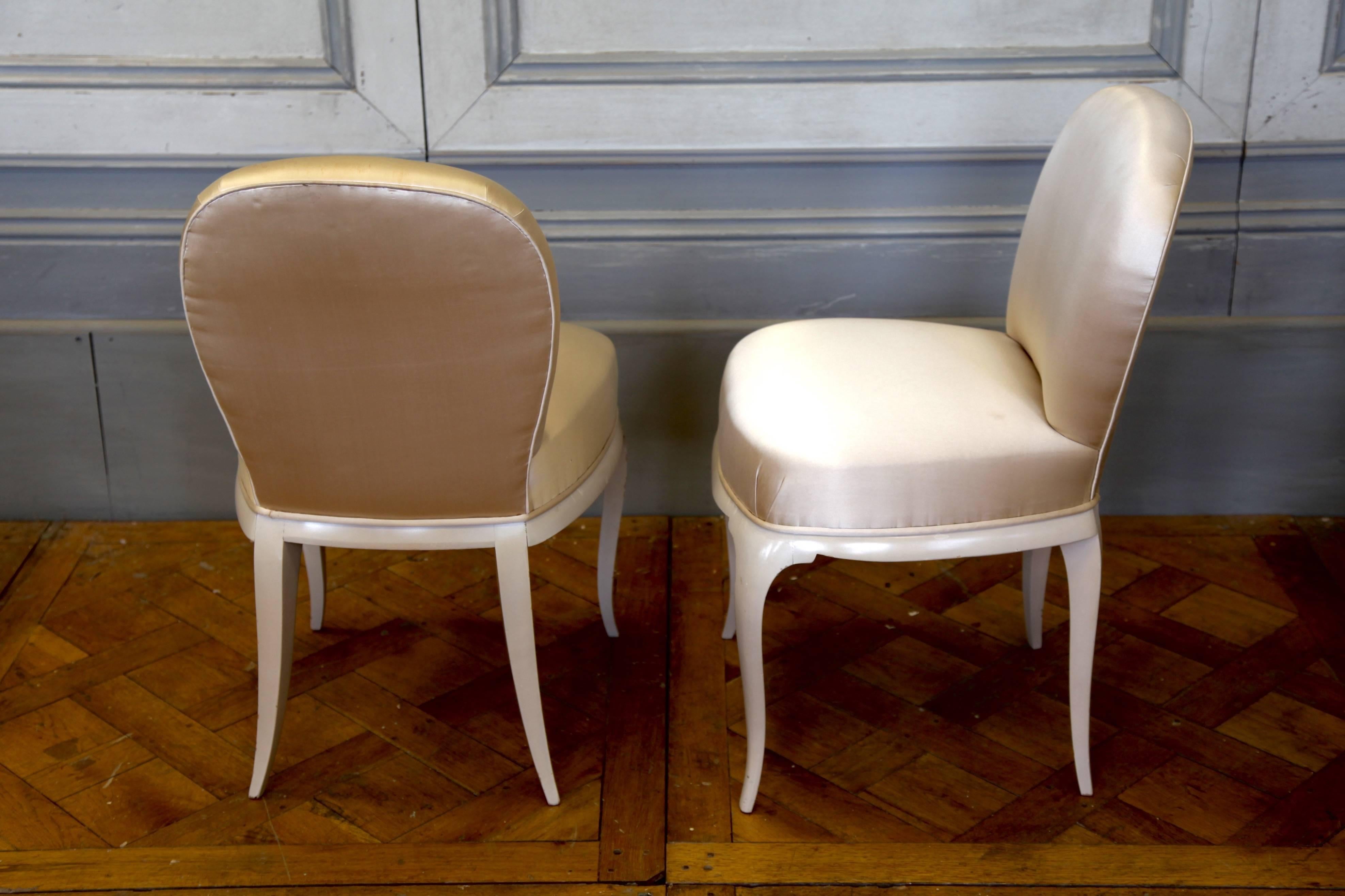 Pair of René Prou Chairs, 1930s, Art Deco In Good Condition For Sale In London, Park Royal