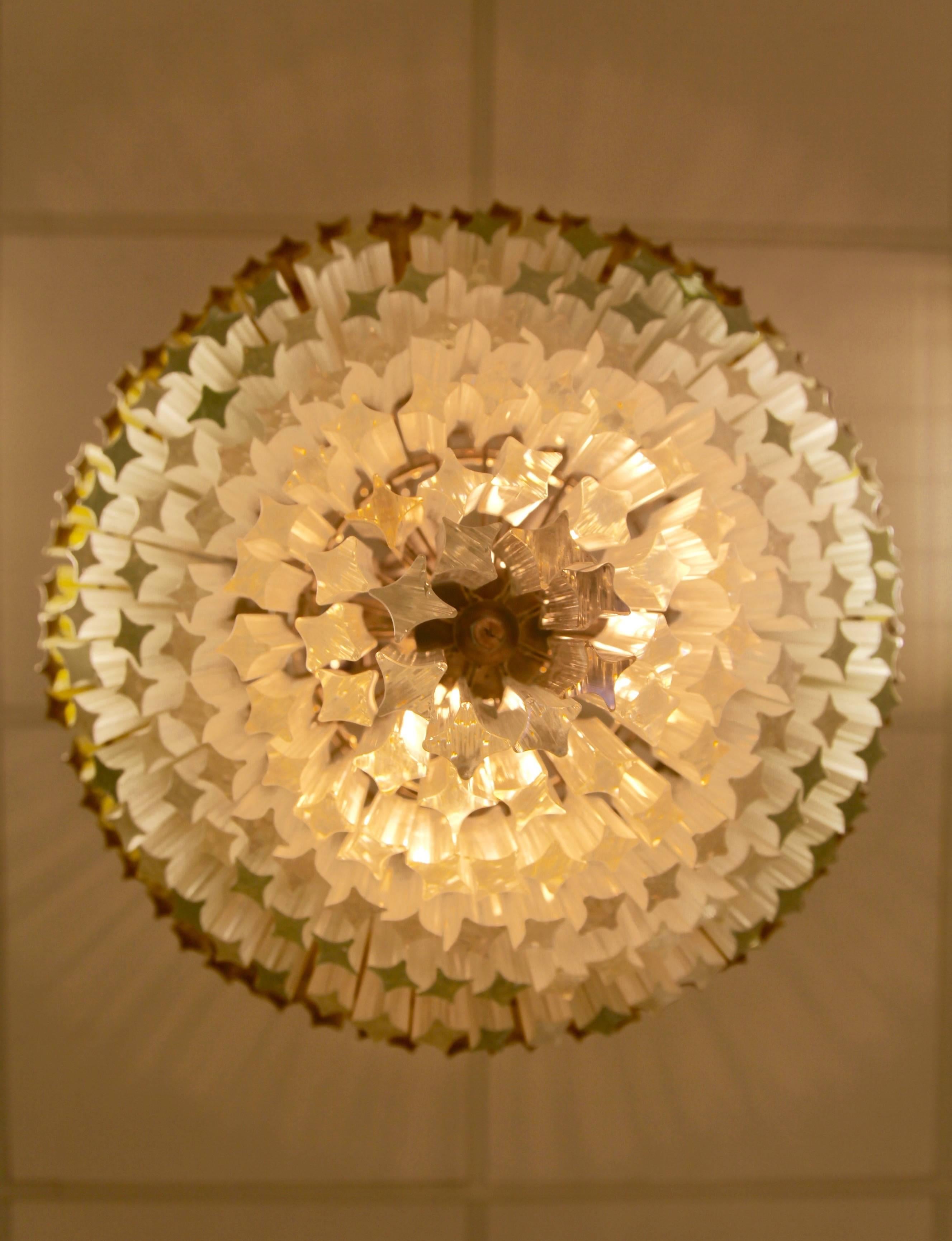 Mid-Century Modern Chic Vintage Style, Crystal, Murano Chandelier