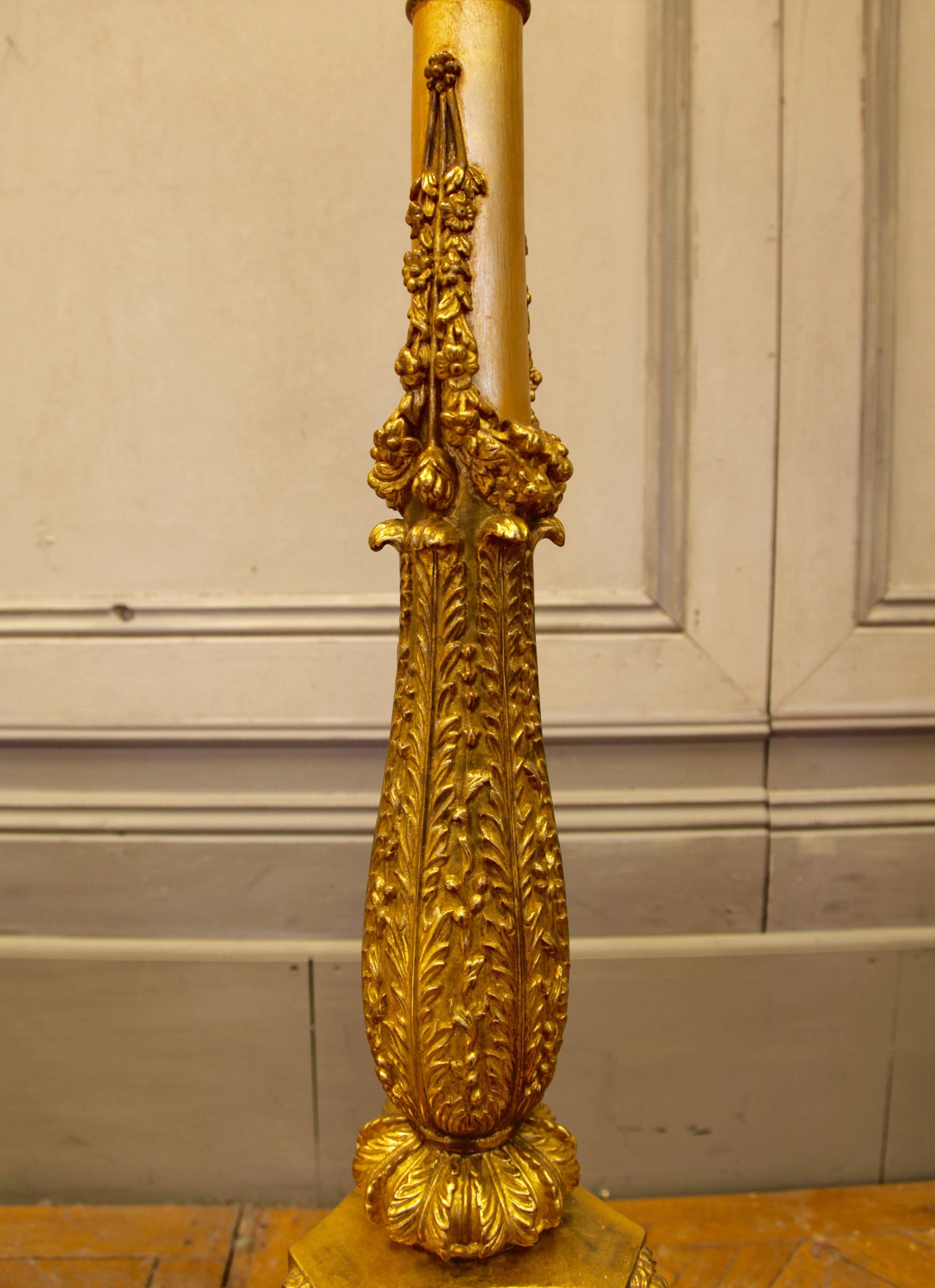 Impressive Louis XVI Style Giltwood Torcheres In Excellent Condition For Sale In London, Park Royal