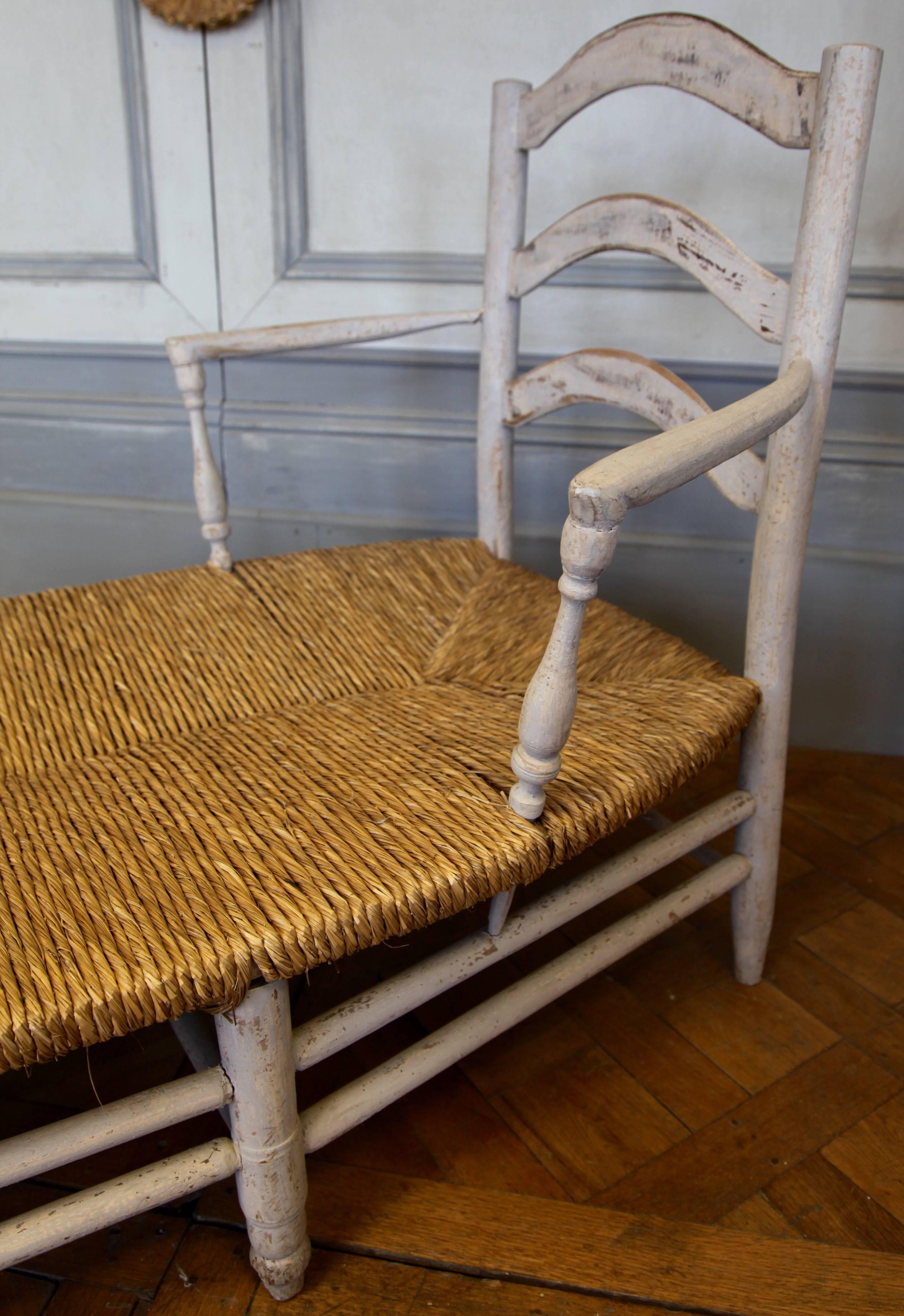 Rattan 19th Century Provencale Bench For Sale