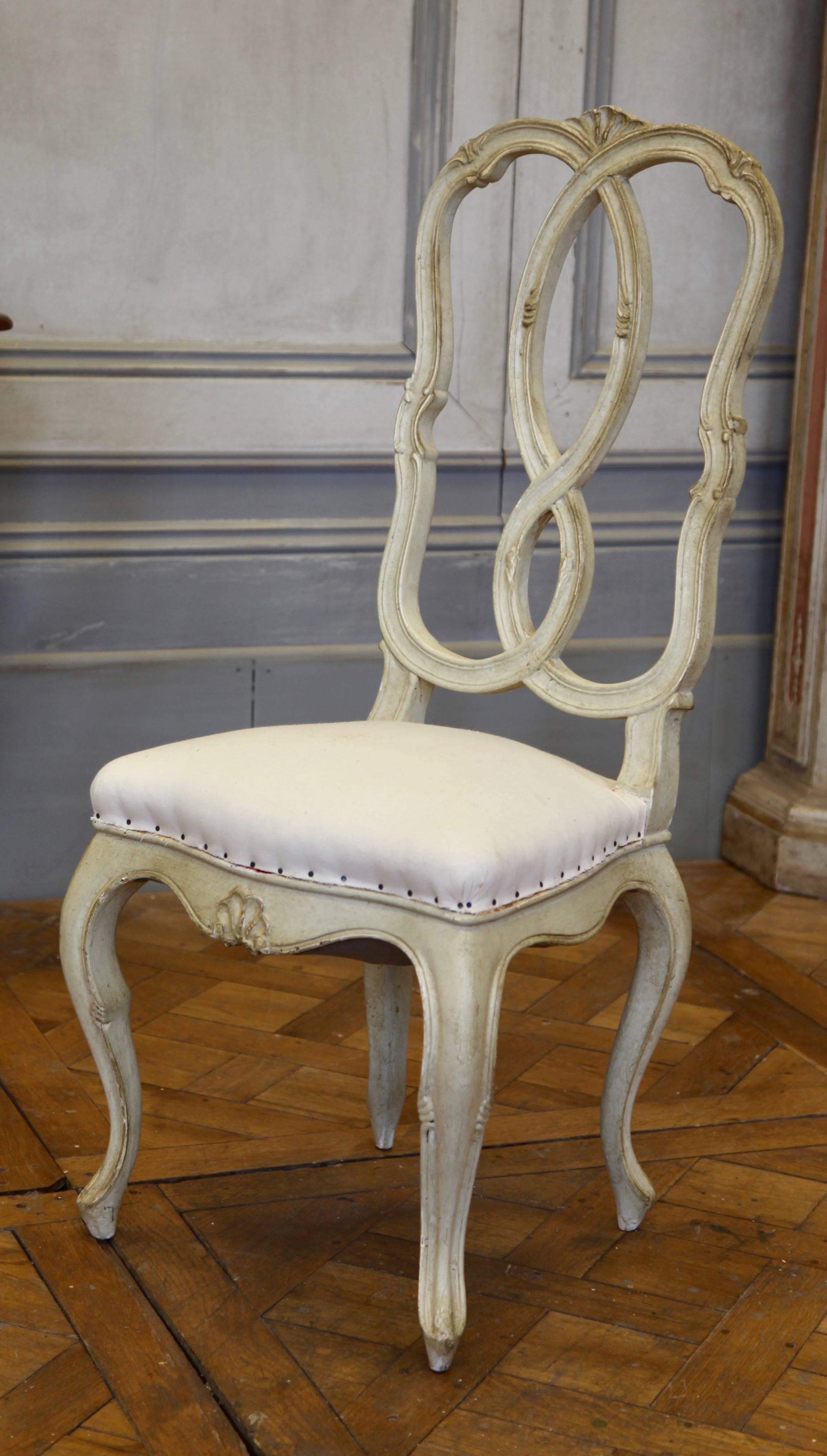 Italian 19th Century Set of Venetian Six Dinning Chairs