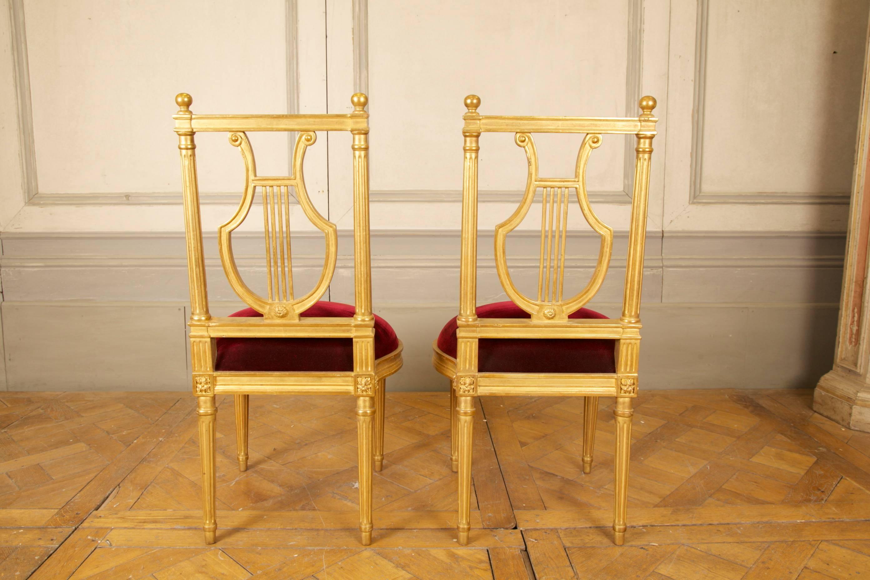 British Pair of Louis XVI Chairs