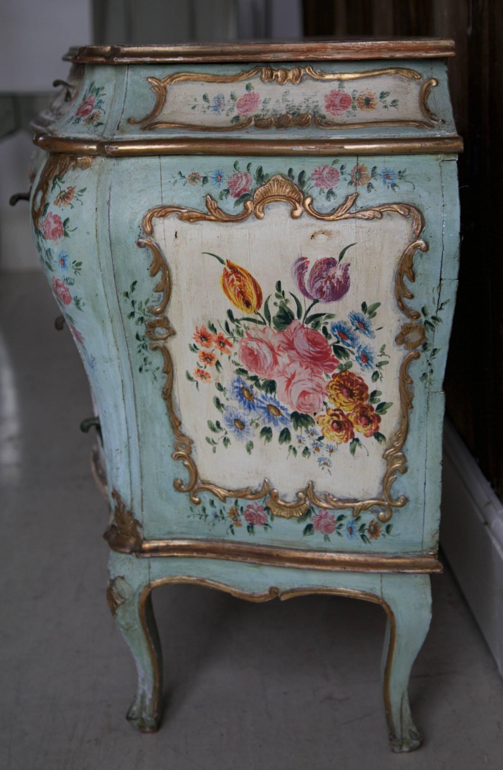 Hand-Painted 19th Century Venetian Chest of Drawers