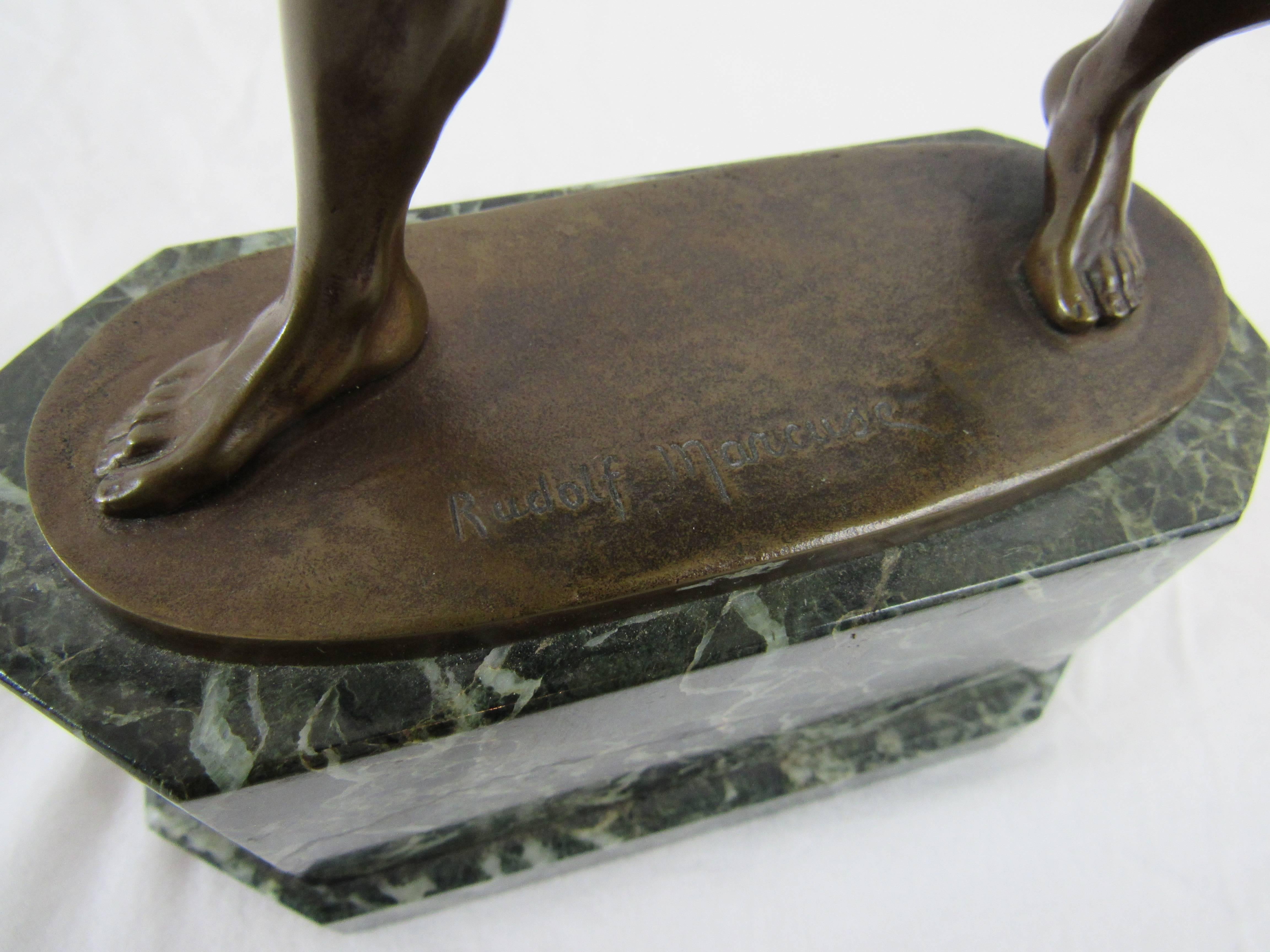 Rudolf Marcuse Bronze Sculpture the Fighting Gladiator, Signed 1