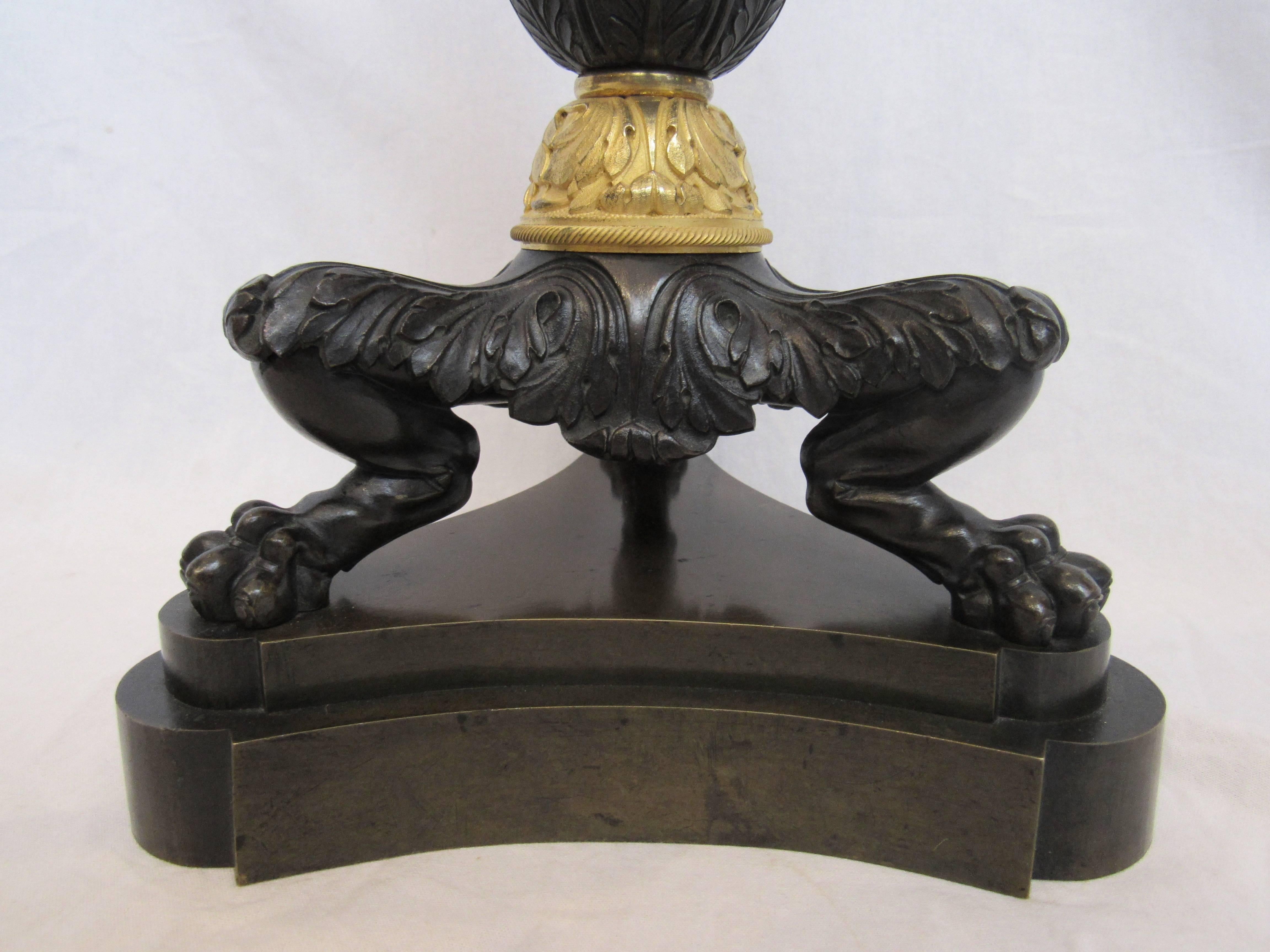 Large Pair of French Empire-Style Candelabra Bronze and Ormolu, 19th Century 1