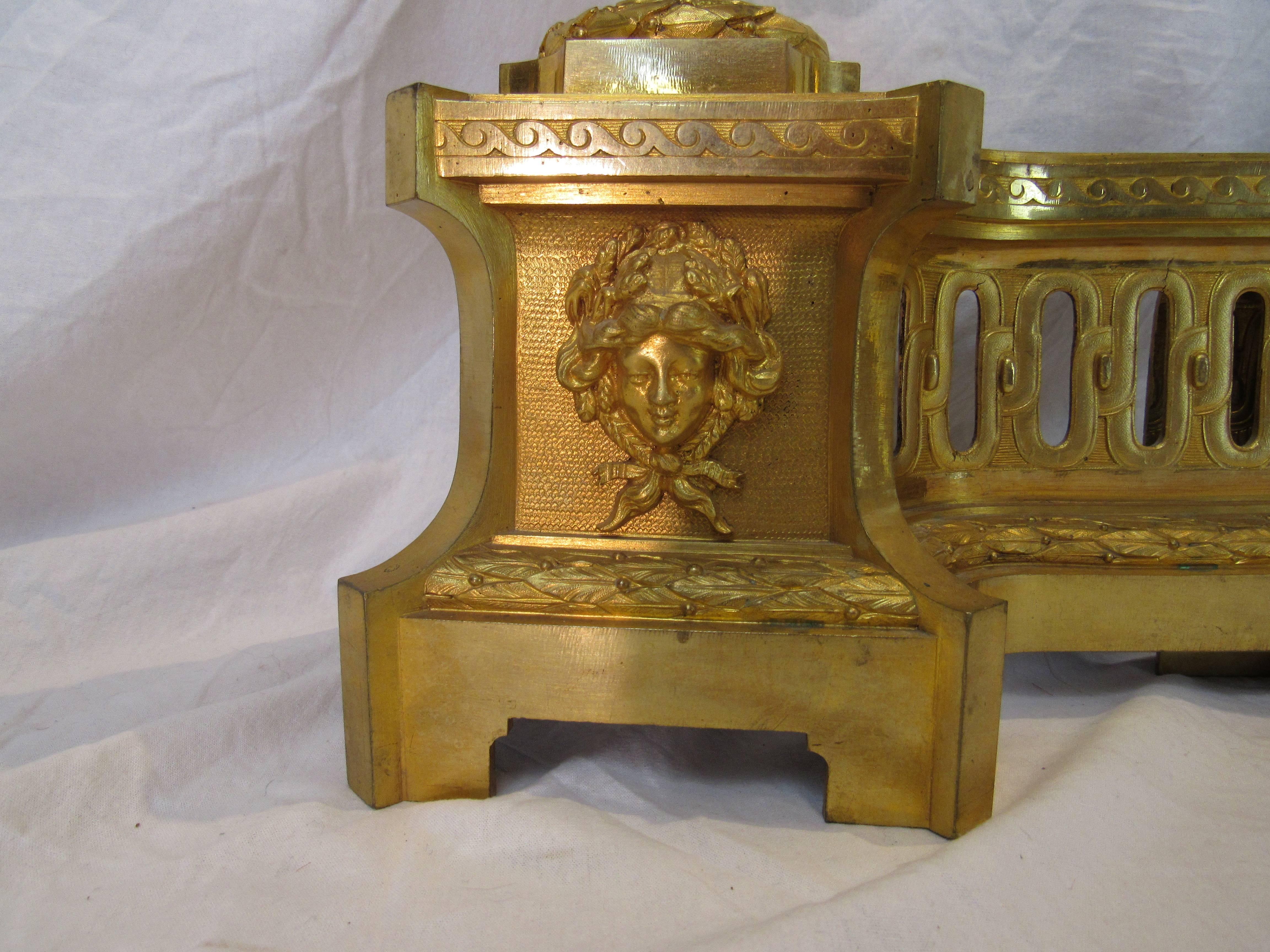 European 19th Century Gilded Fireplace Fender For Sale 2