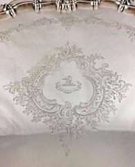 Large Sterling Silver Serving Tray, Thomas Bradbury & Sons 1903, English, London