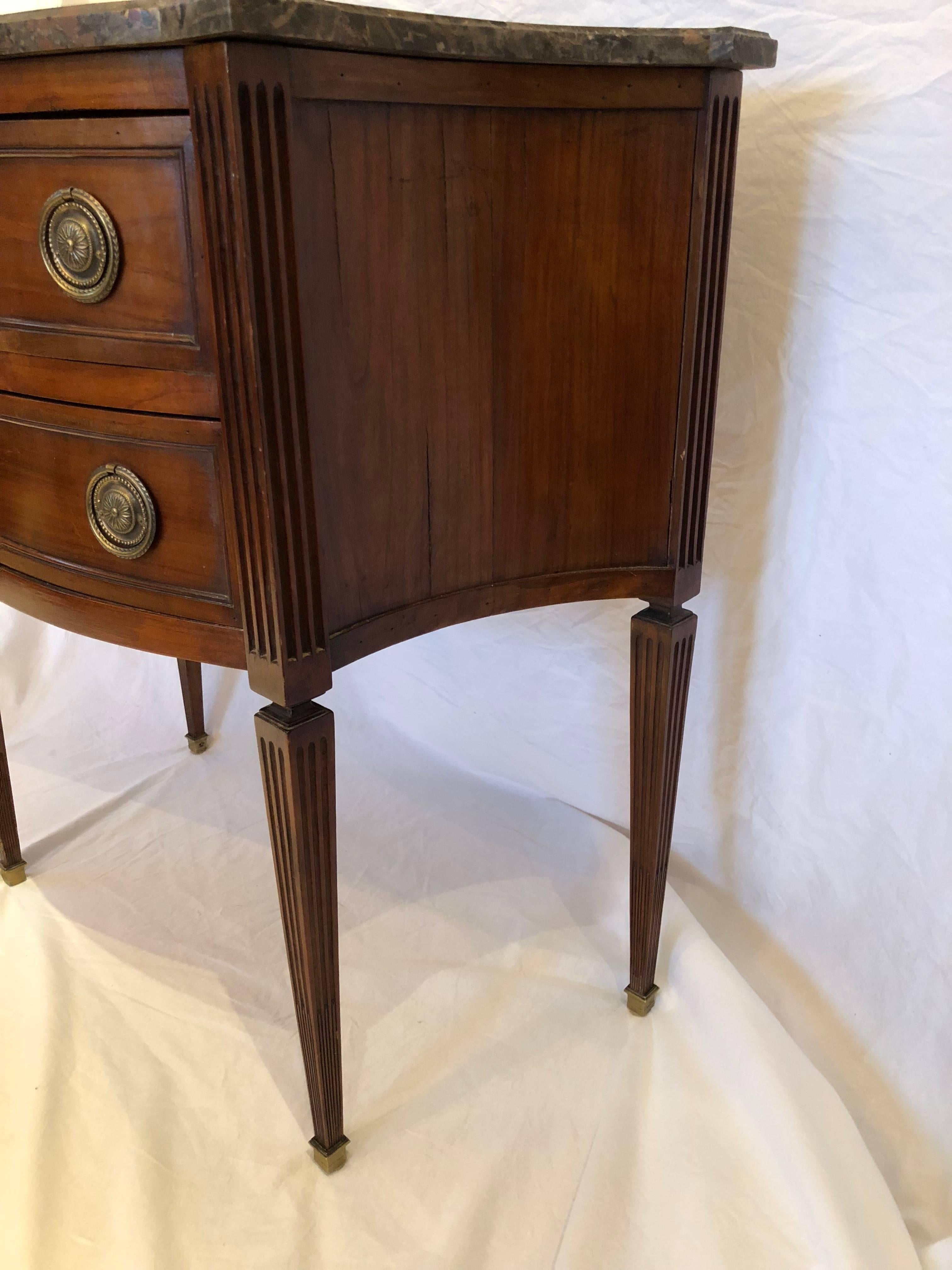 Small Continental Commode with Marble Top, Early 19th Century  In Fair Condition For Sale In Seattle, WA