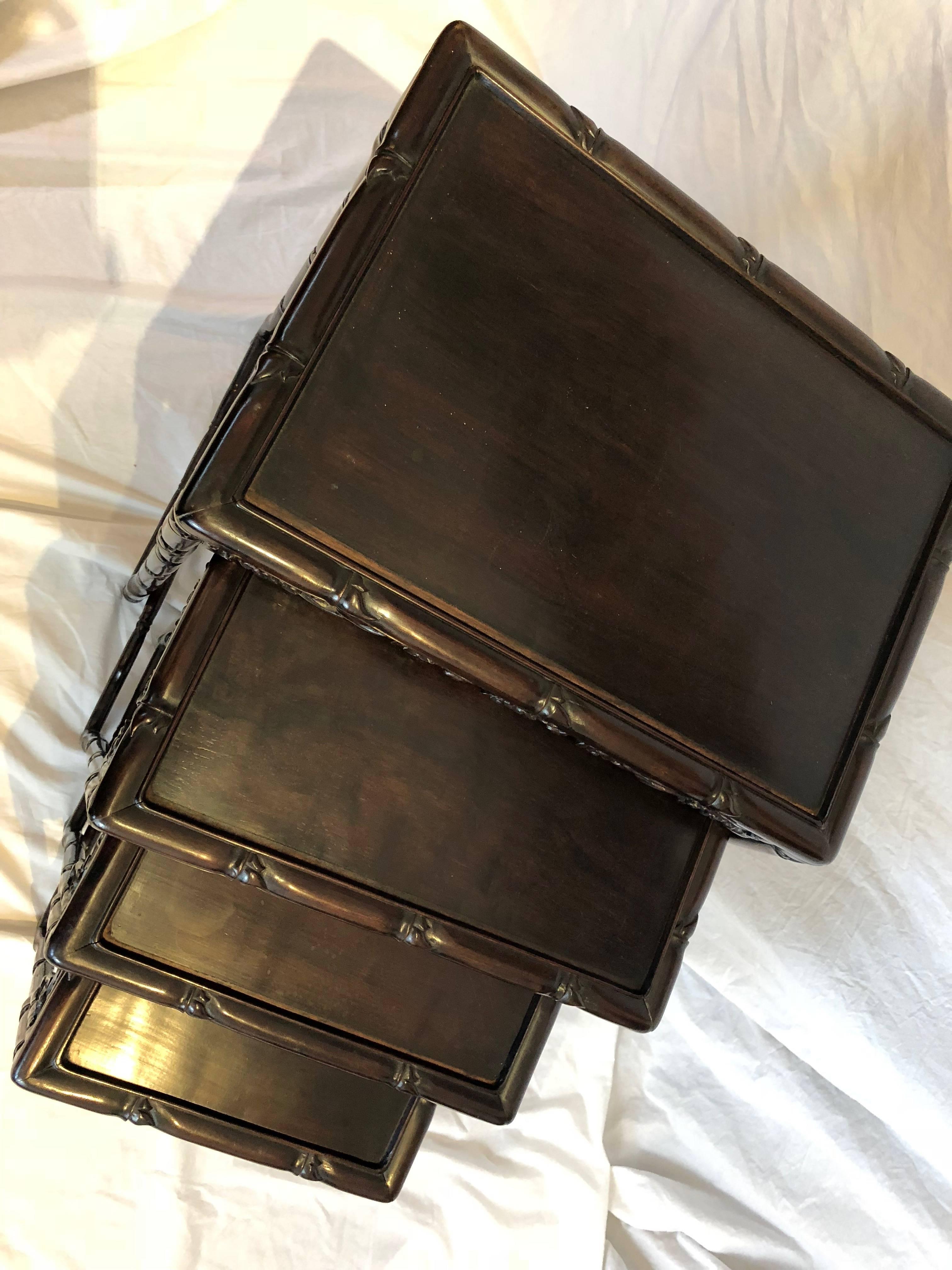 chinese carved nesting tables